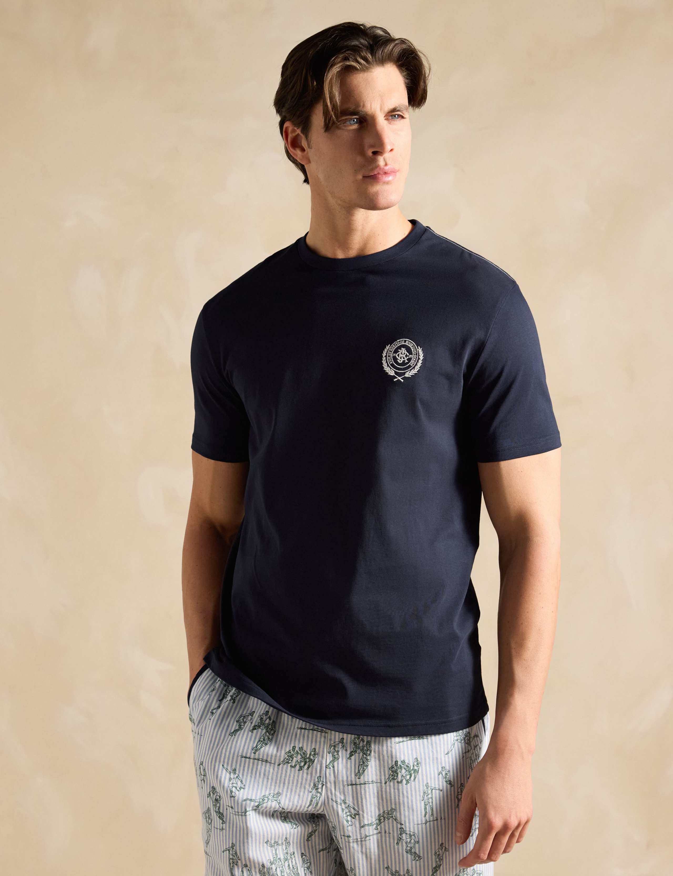 Pure Cotton Rugby Print Pyjama Set 4 of 7