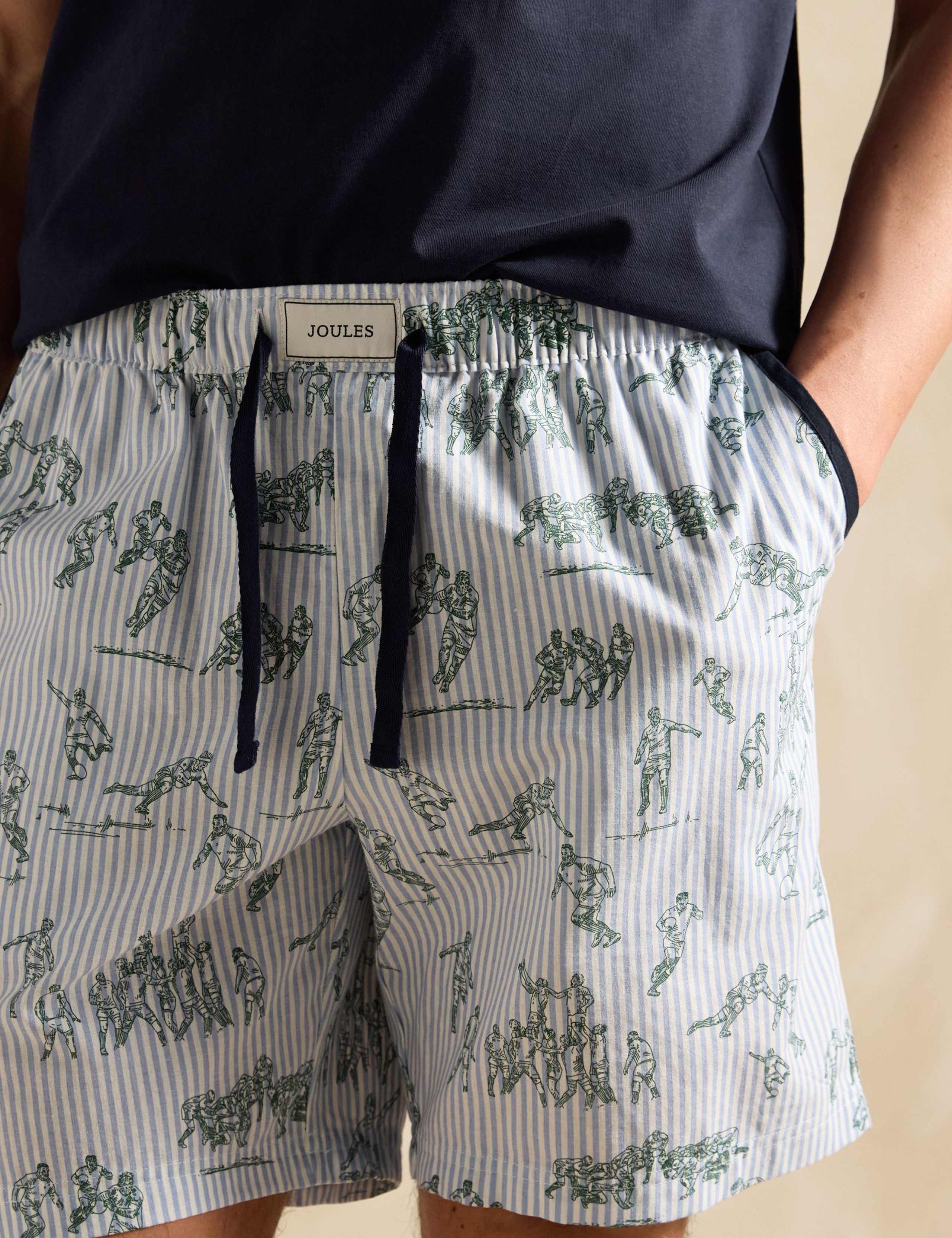 Pure Cotton Rugby Print Pyjama Set 6 of 7