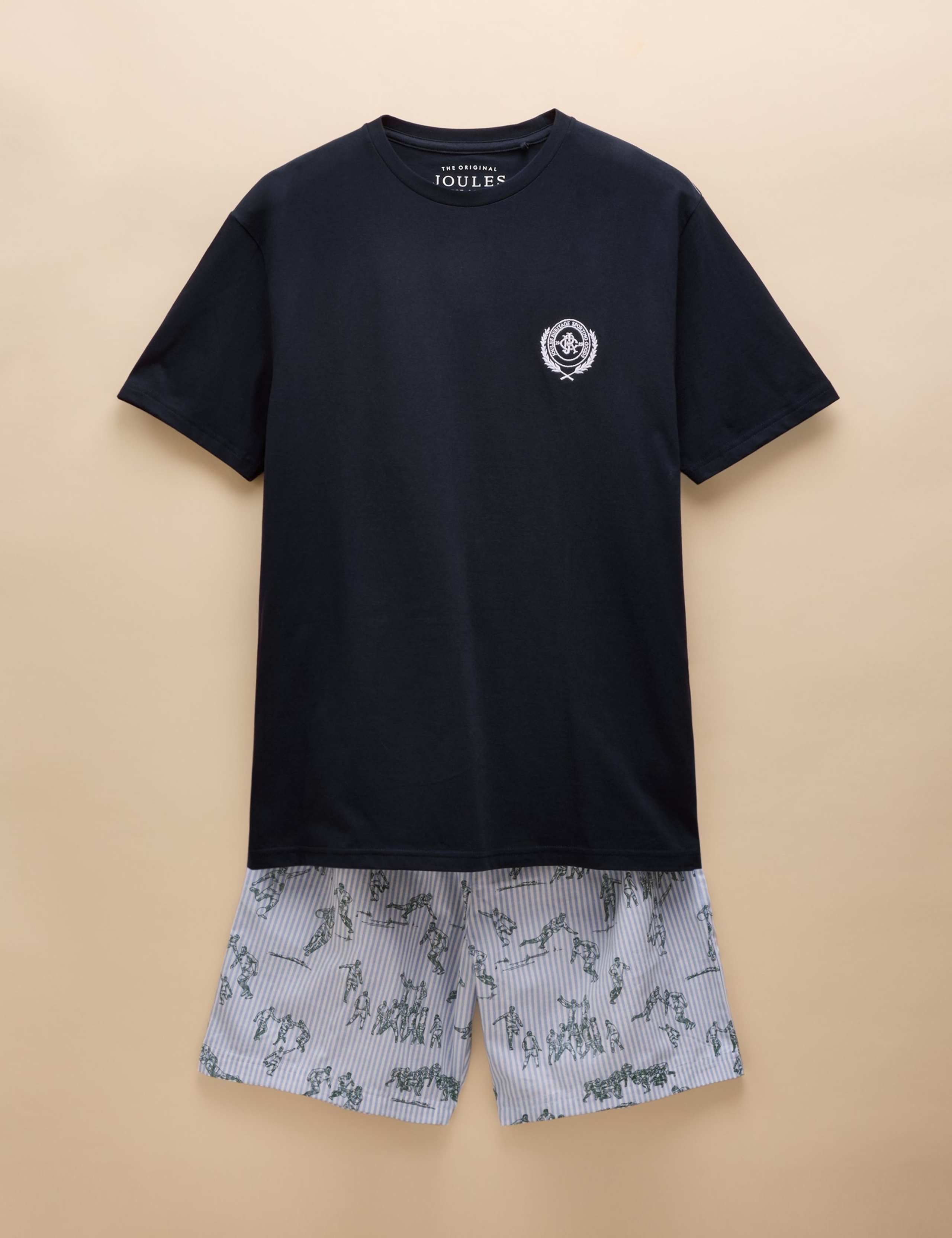 Pure Cotton Rugby Print Pyjama Set 2 of 7