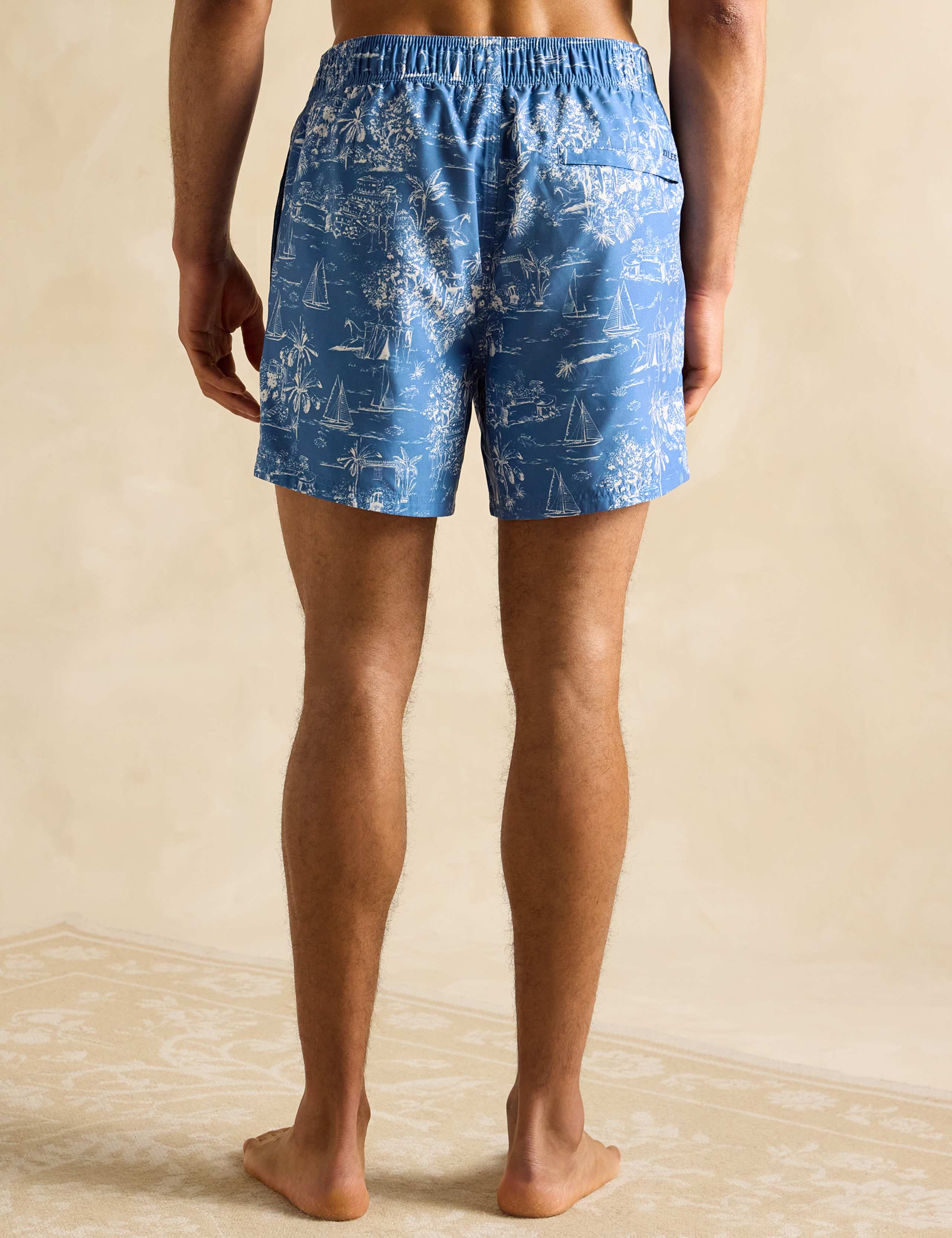 Tropical Scene Print Drawstring Swim Shorts 4 of 6