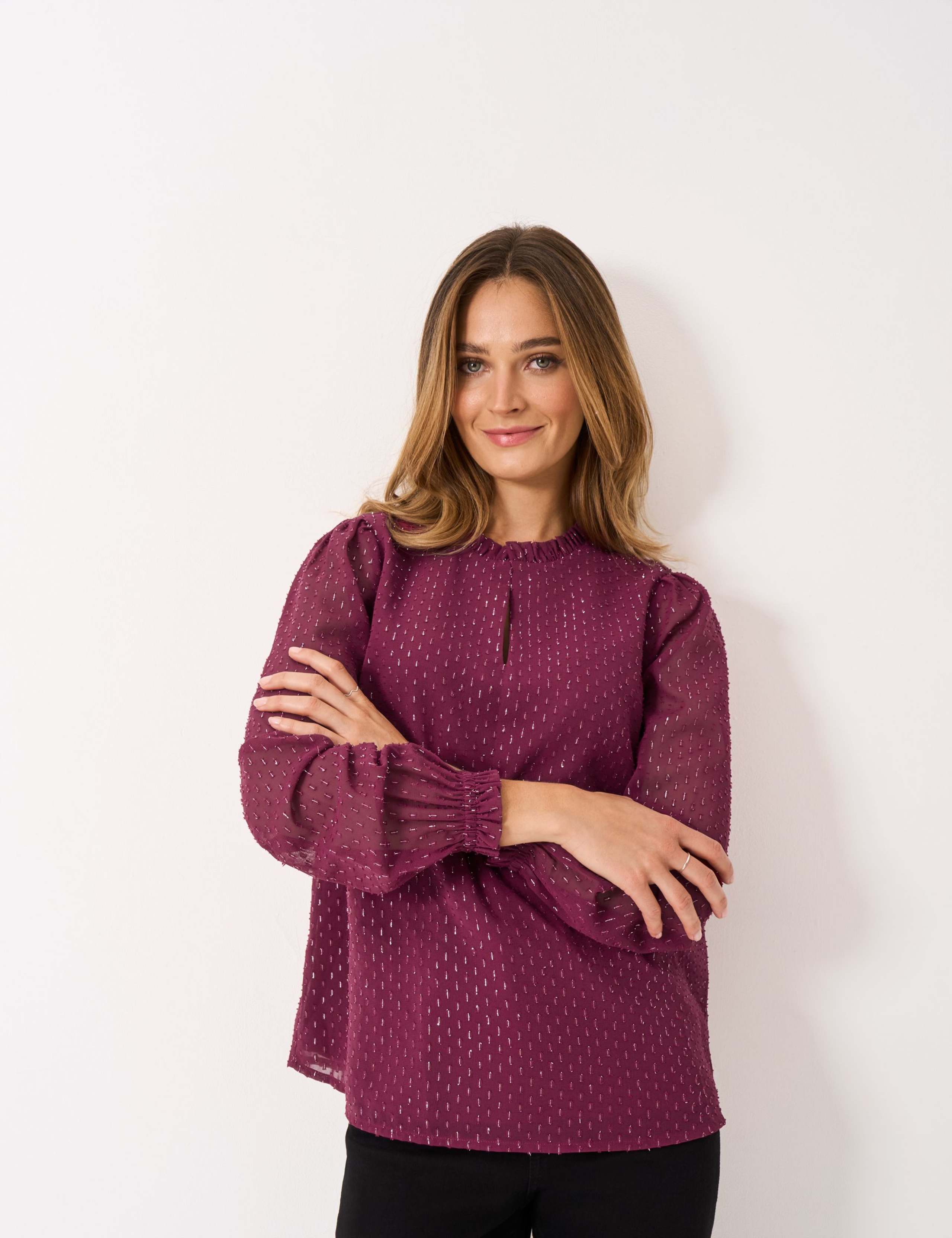 Metallic Embellished High Neck Blouse 3 of 5