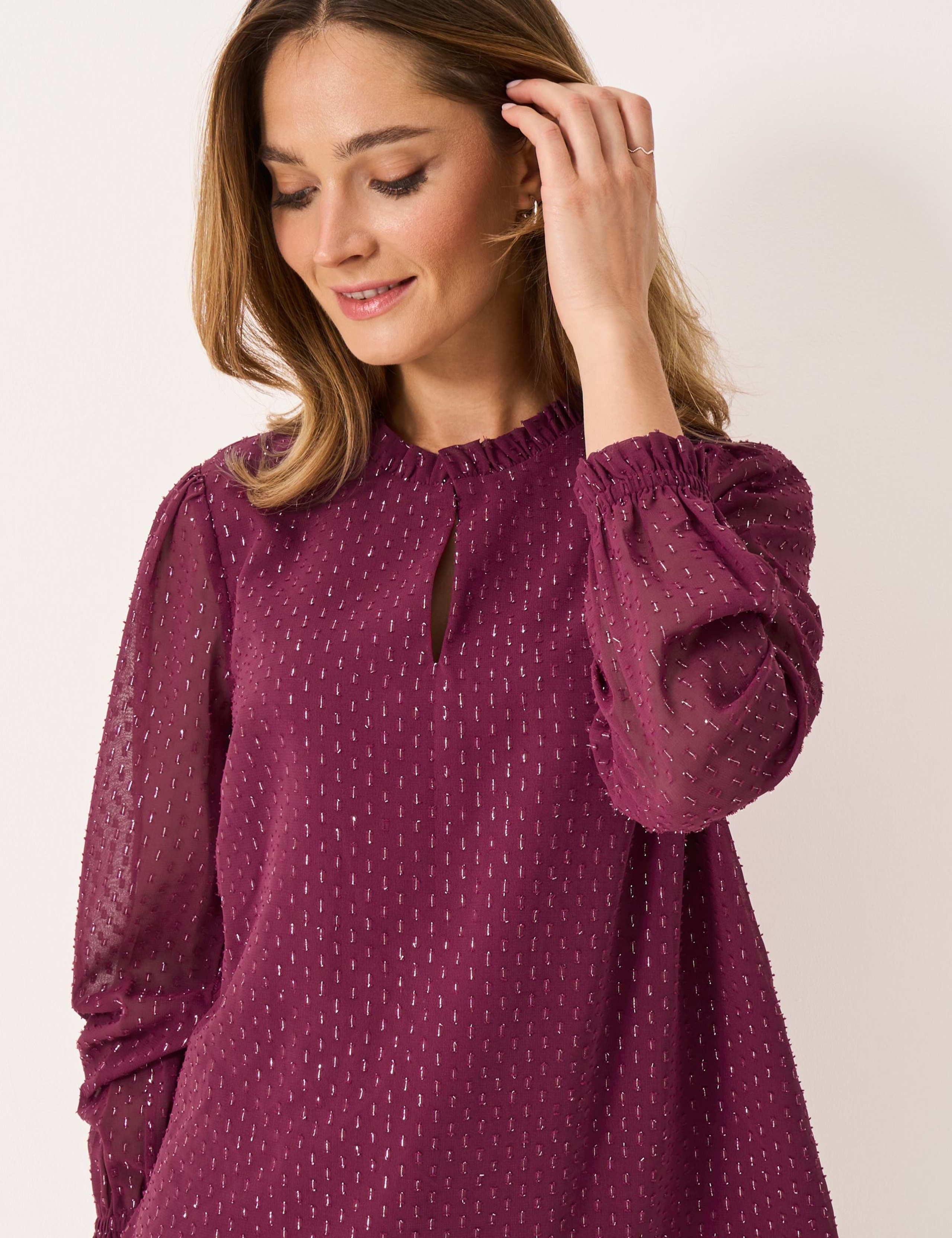 Metallic Embellished High Neck Blouse 5 of 5