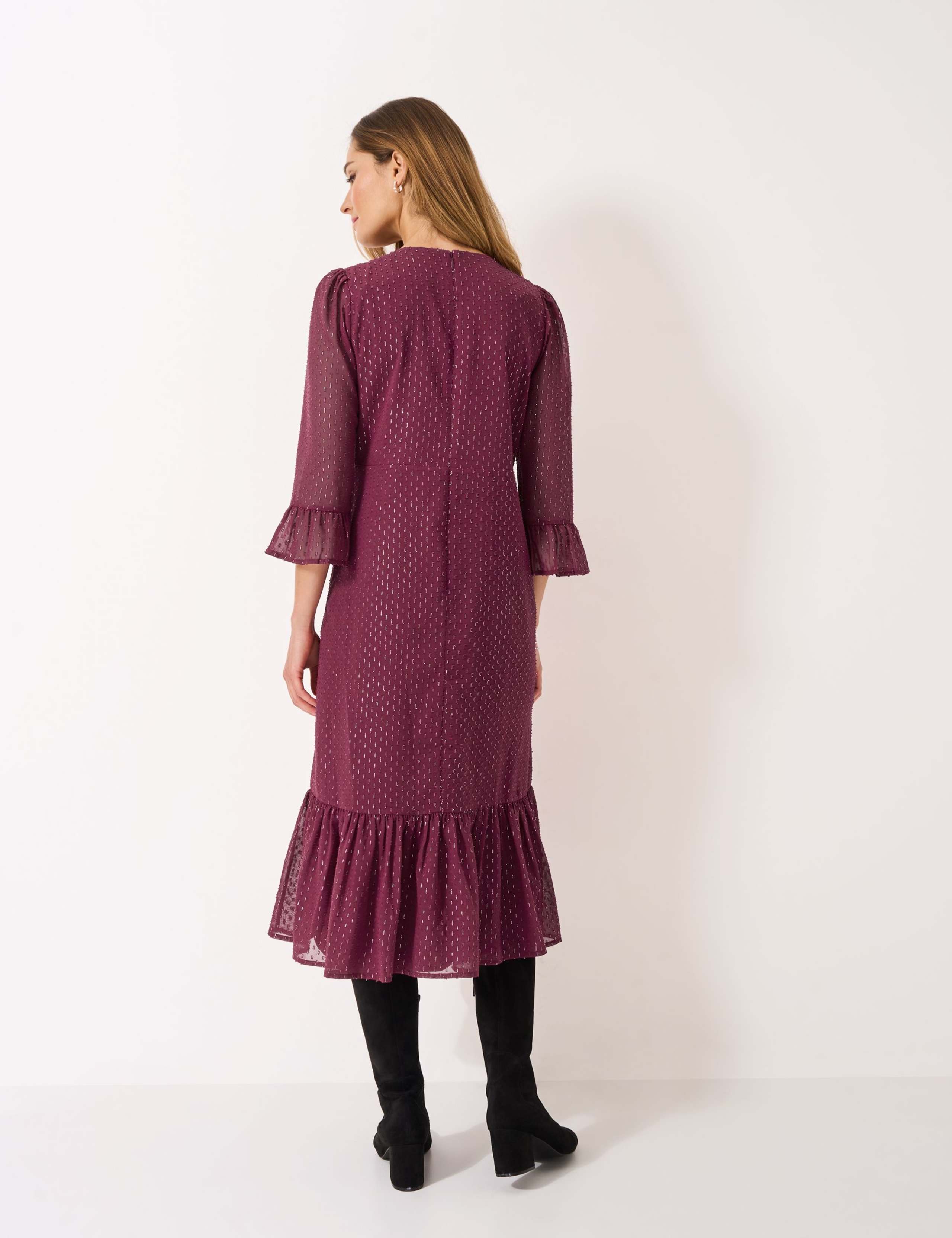 Metallic Dot Midi Tiered Dress 3 of 5