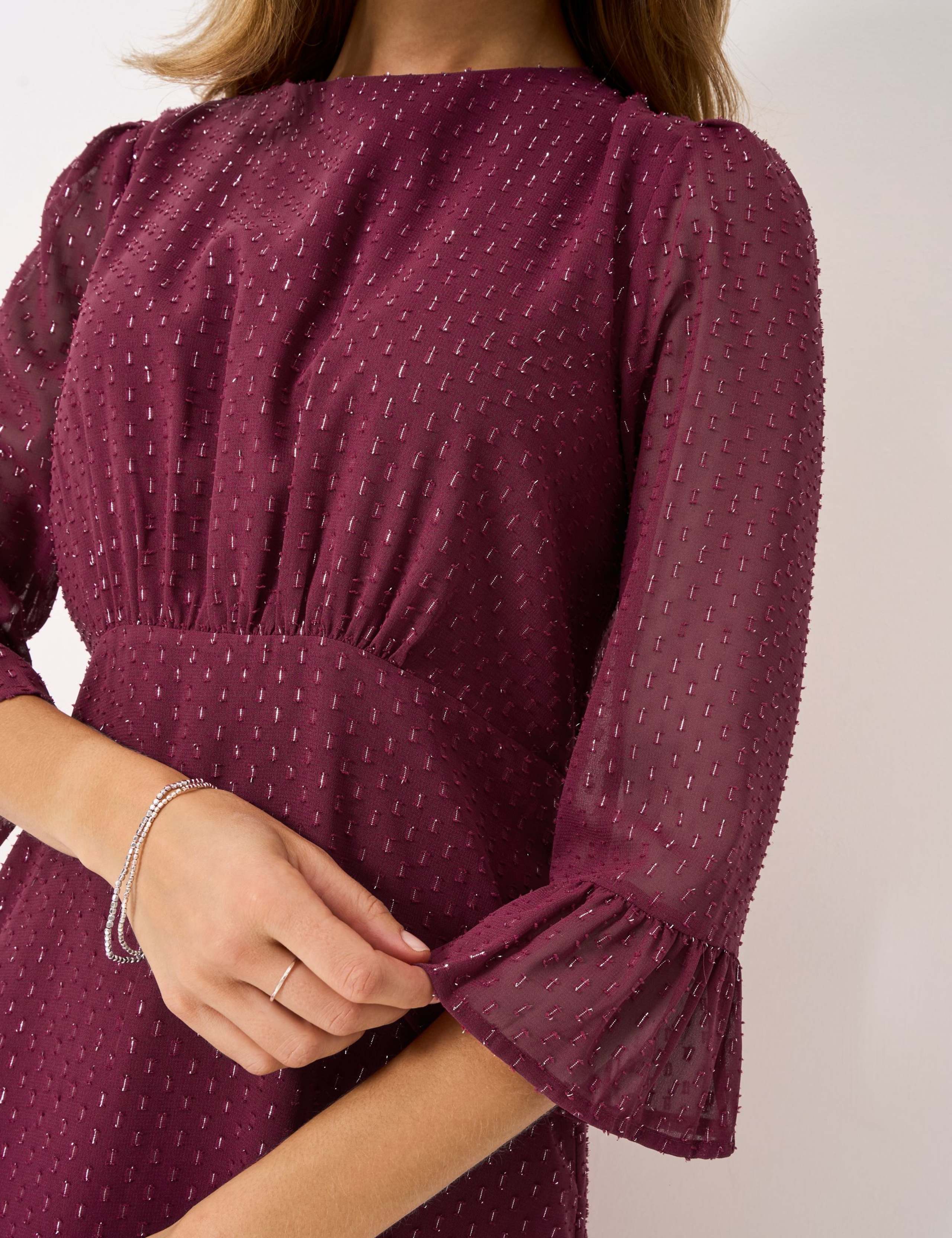 Metallic Dot Midi Tiered Dress 4 of 5