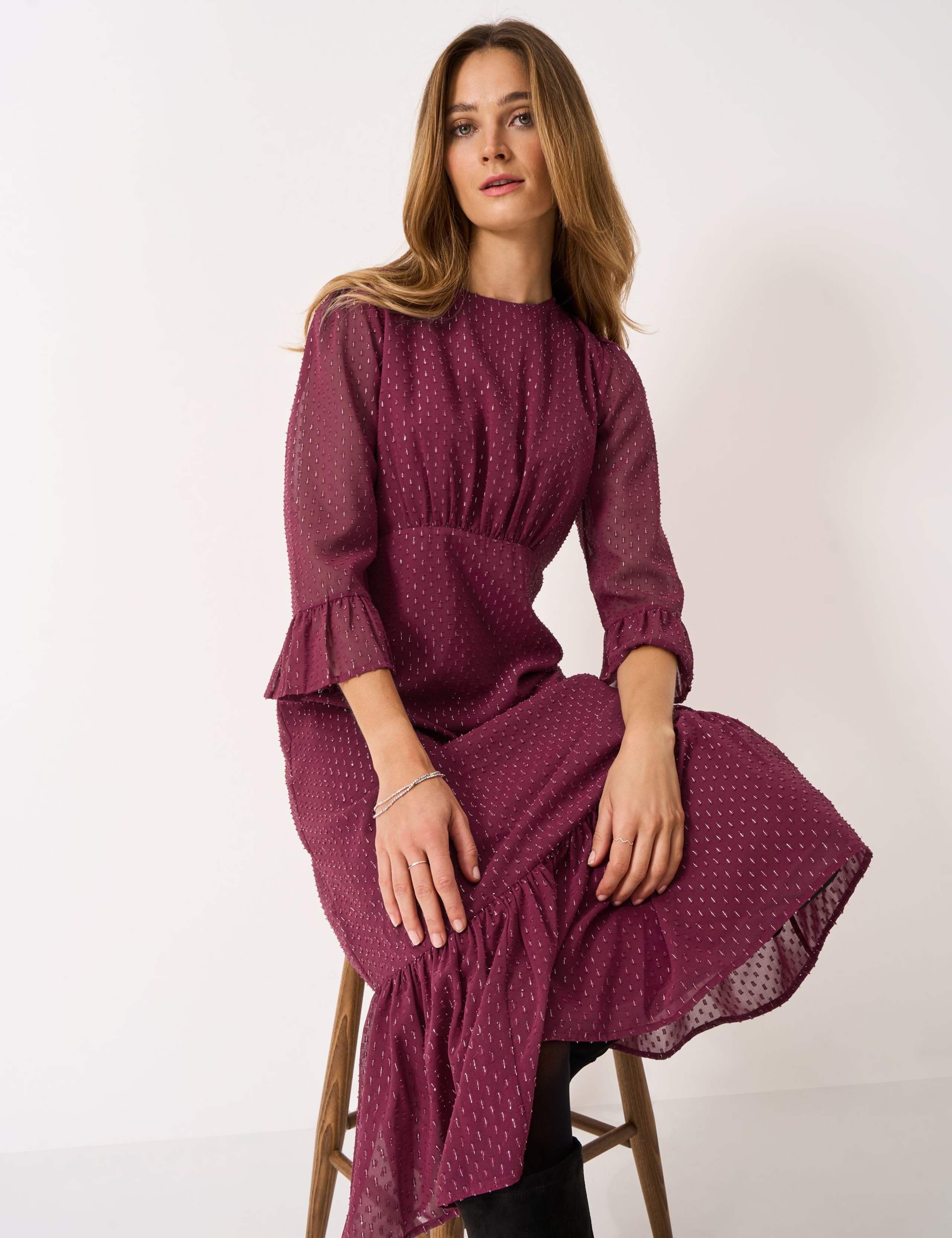 Metallic Dot Midi Tiered Dress 5 of 5