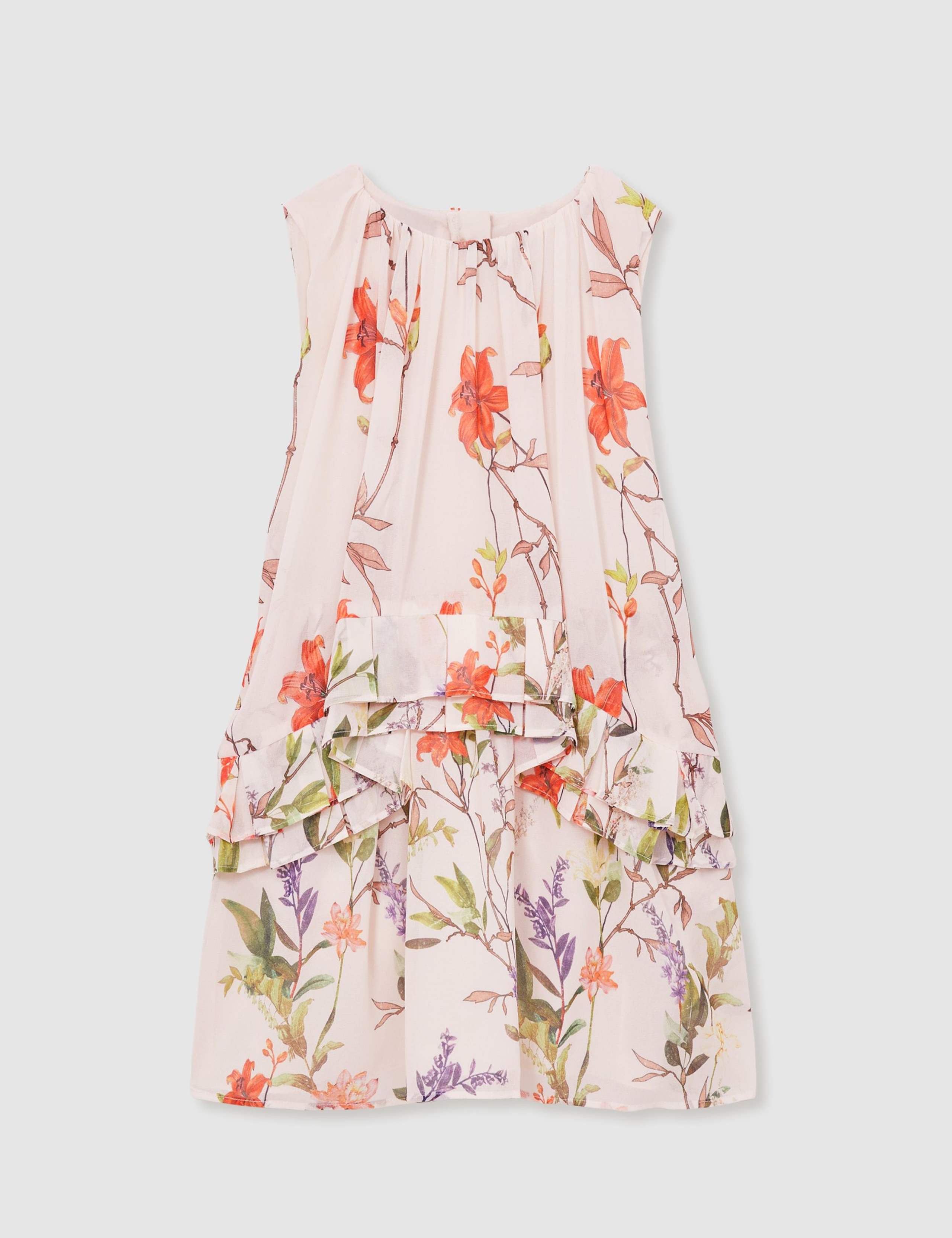Chiffon Floral Frill Detail Dress (4-14 Yrs) 2 of 4