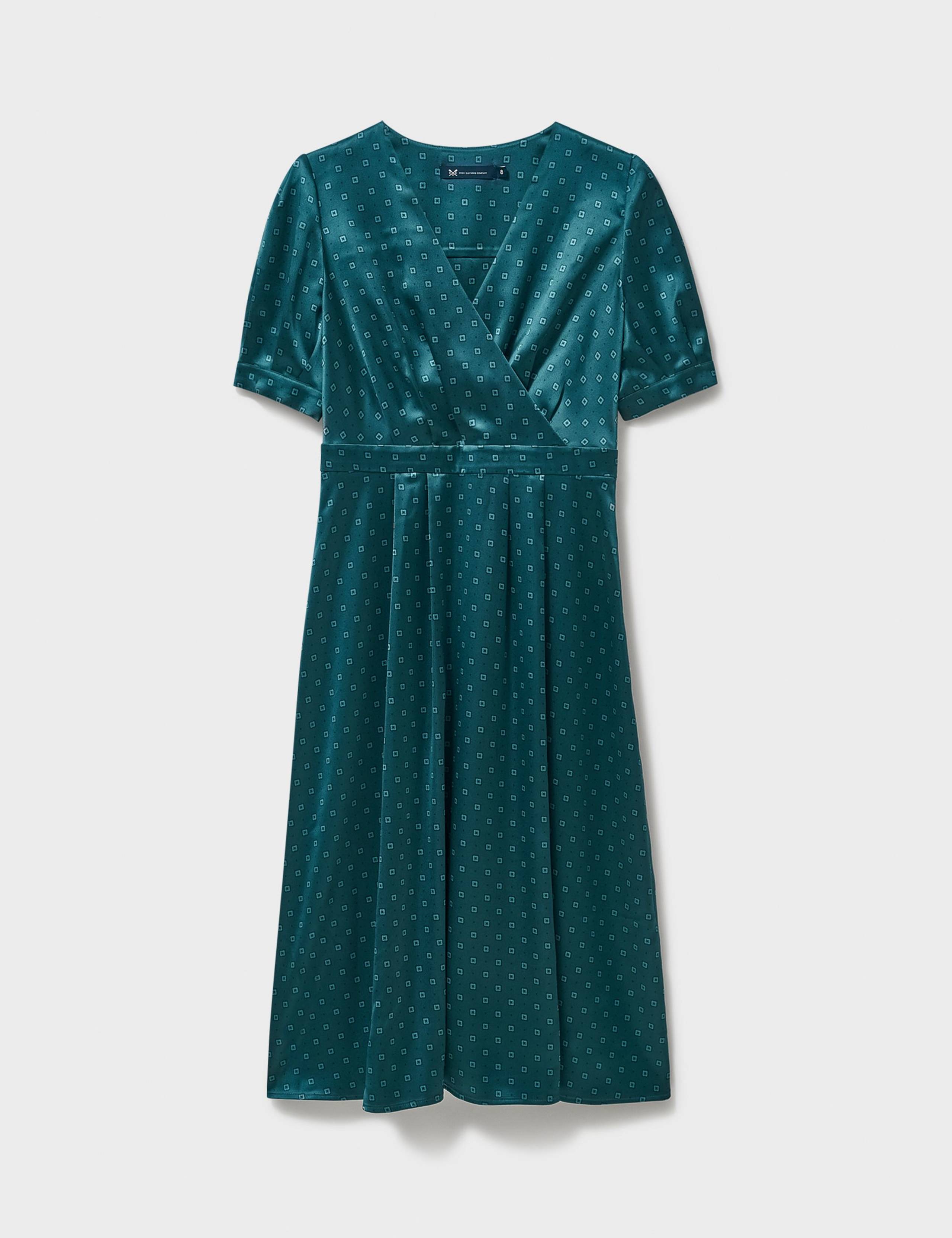 Satin Printed Midi Wrap Dress 2 of 5