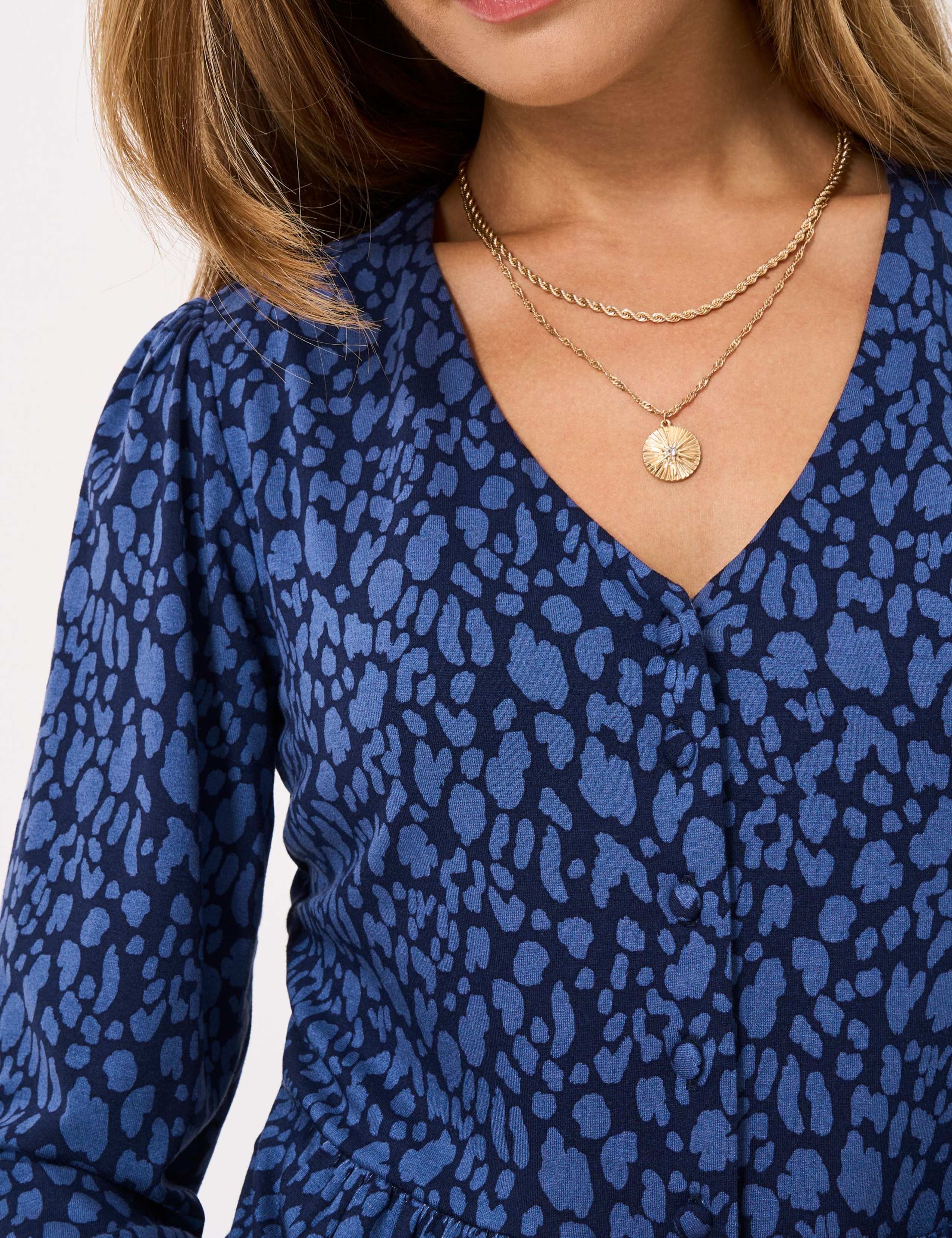 Jersey Animal Print Button Through Midi Dress 3 of 5