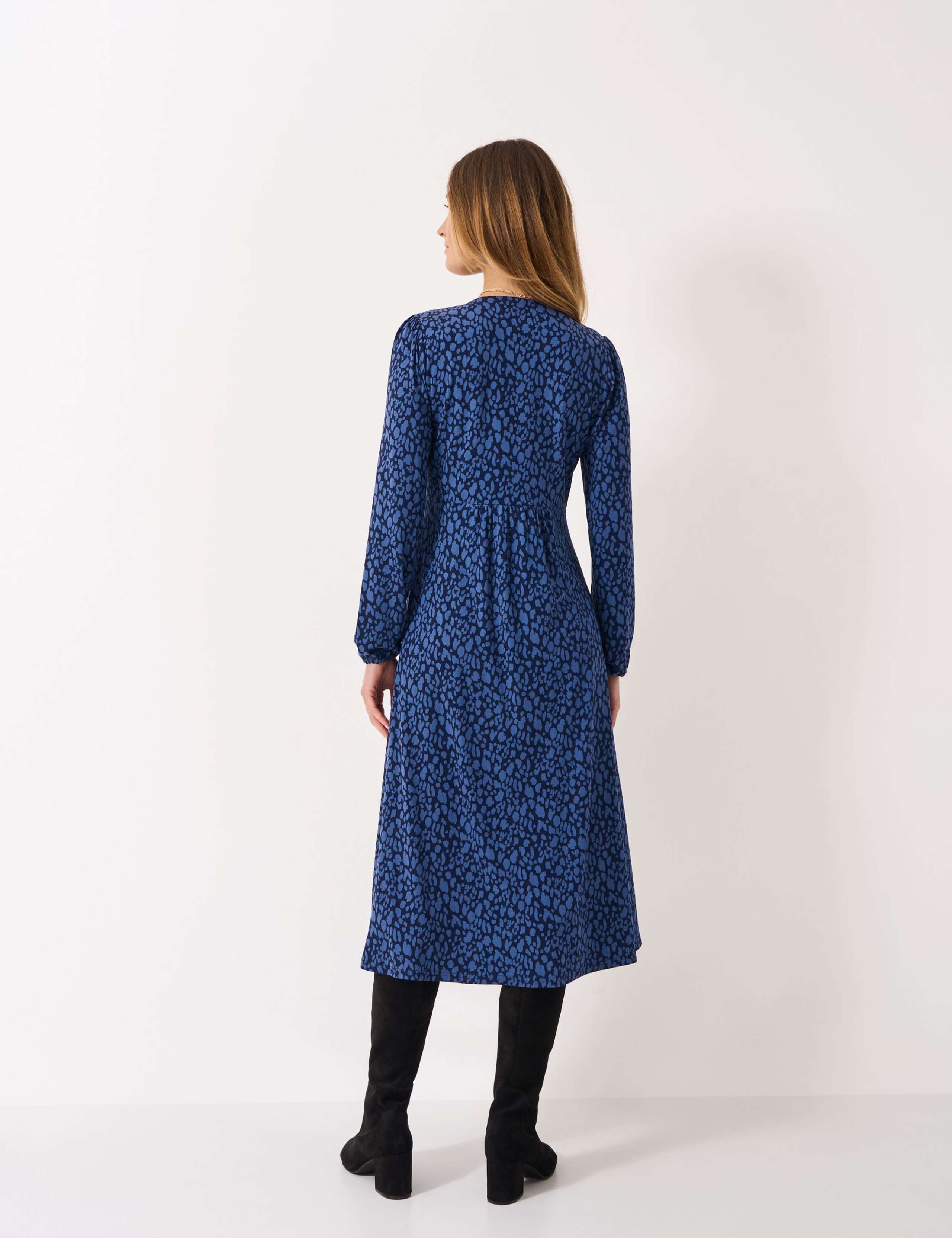 Jersey Animal Print Button Through Midi Dress 5 of 5