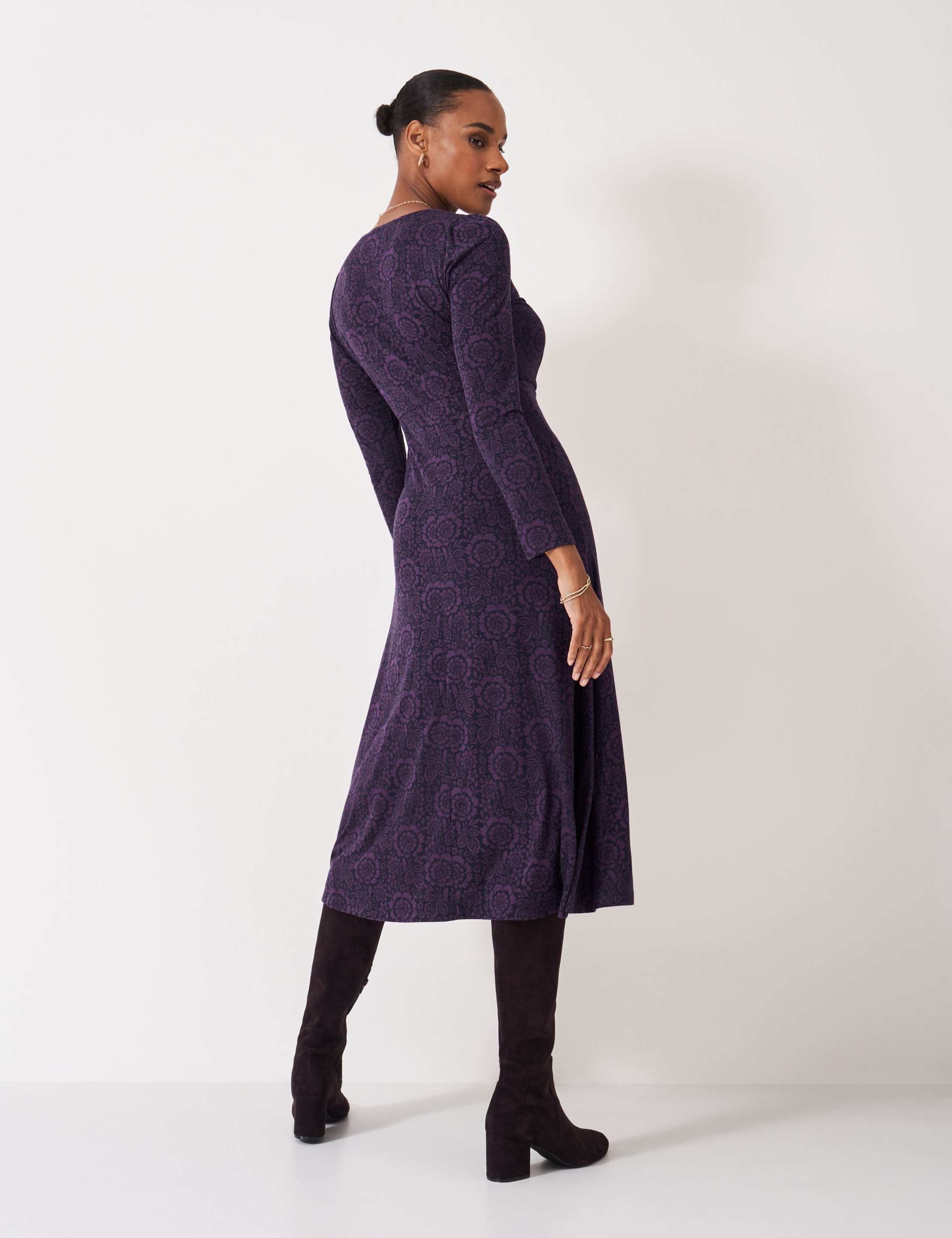 Jersey Floral Twist Front Midi Dress 5 of 5