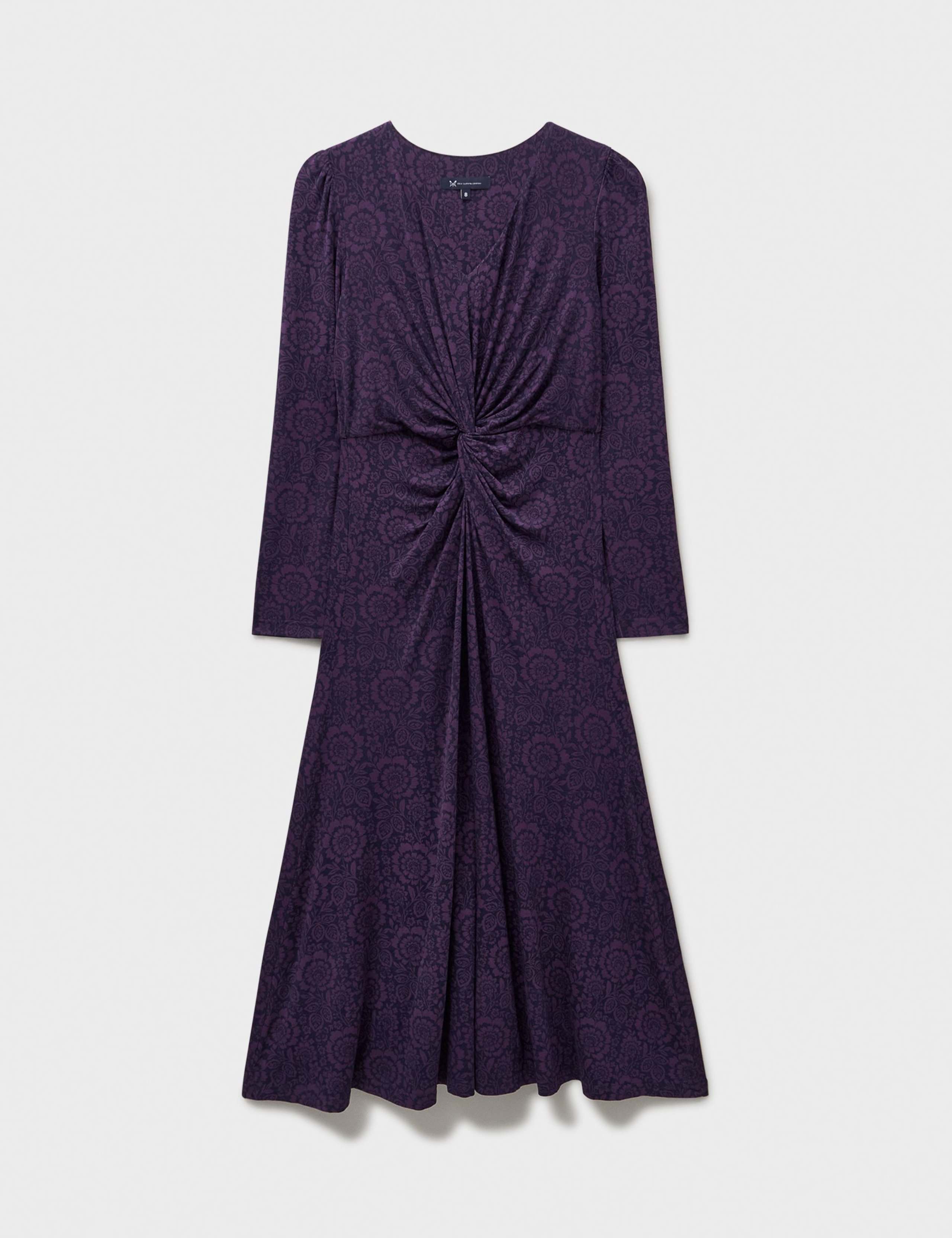 Jersey Floral Twist Front Midi Dress 2 of 5