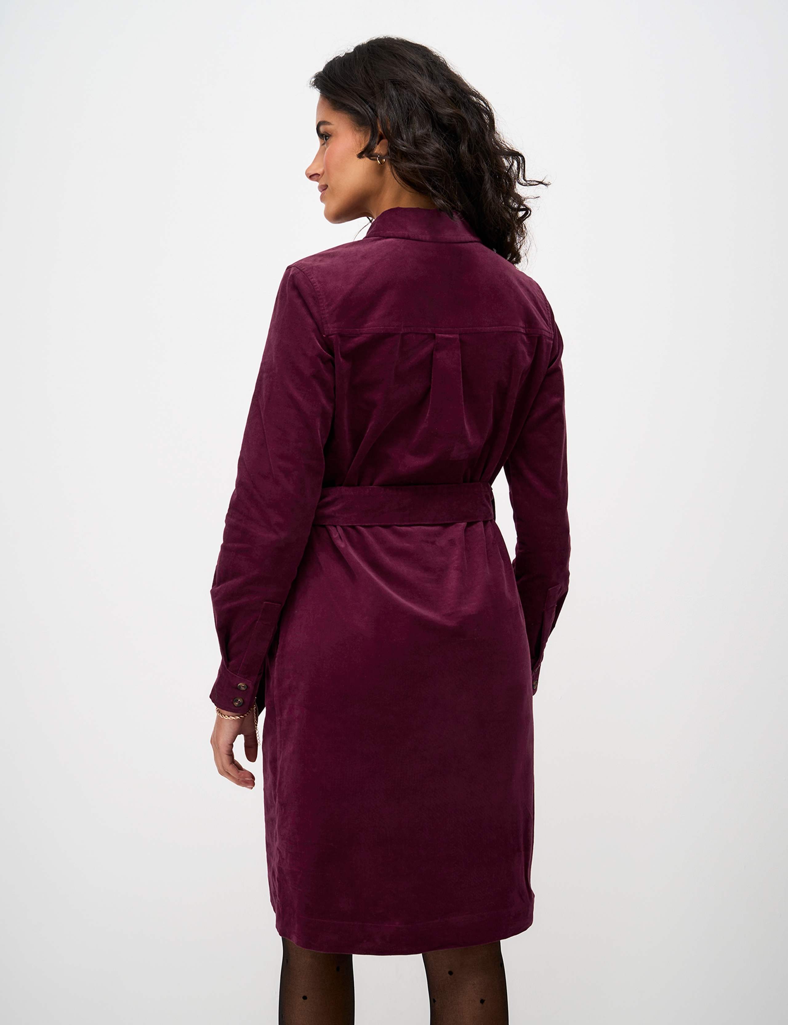 Cord Collared Tie Detail Midi Column Dress 3 of 5