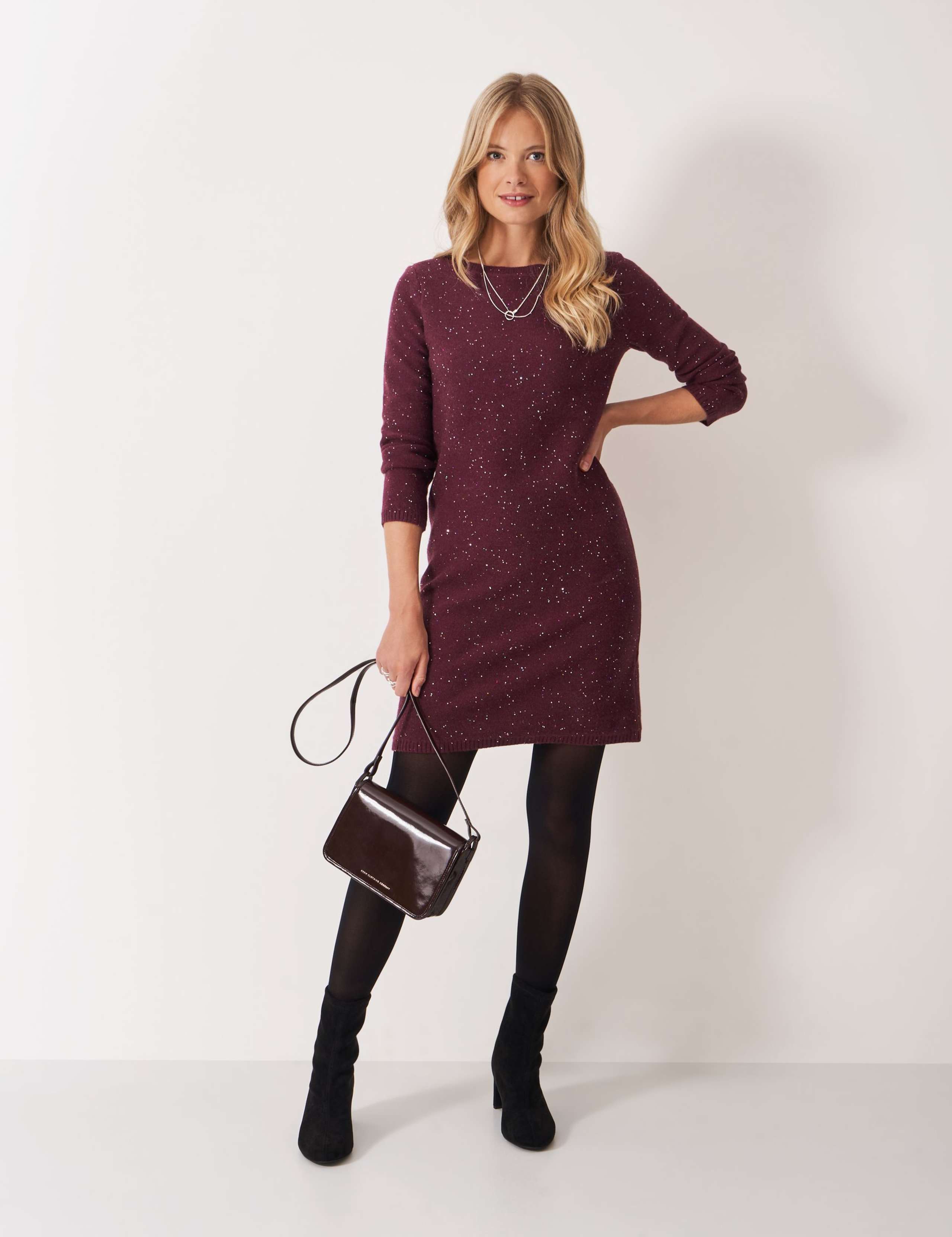 Sequin Mini Jumper Dress 1 of 5