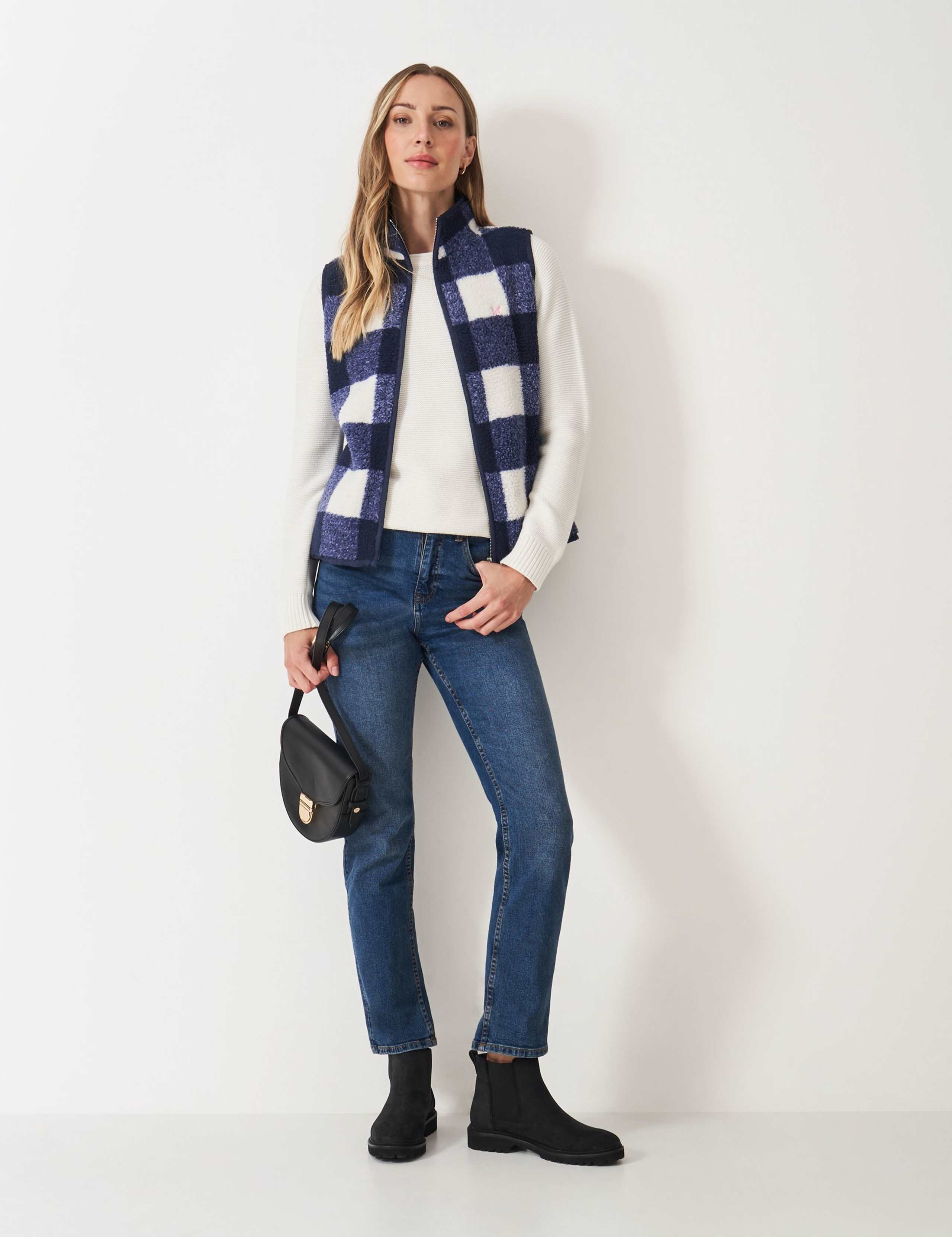 Checked Funnel Neck Gilet 1 of 5