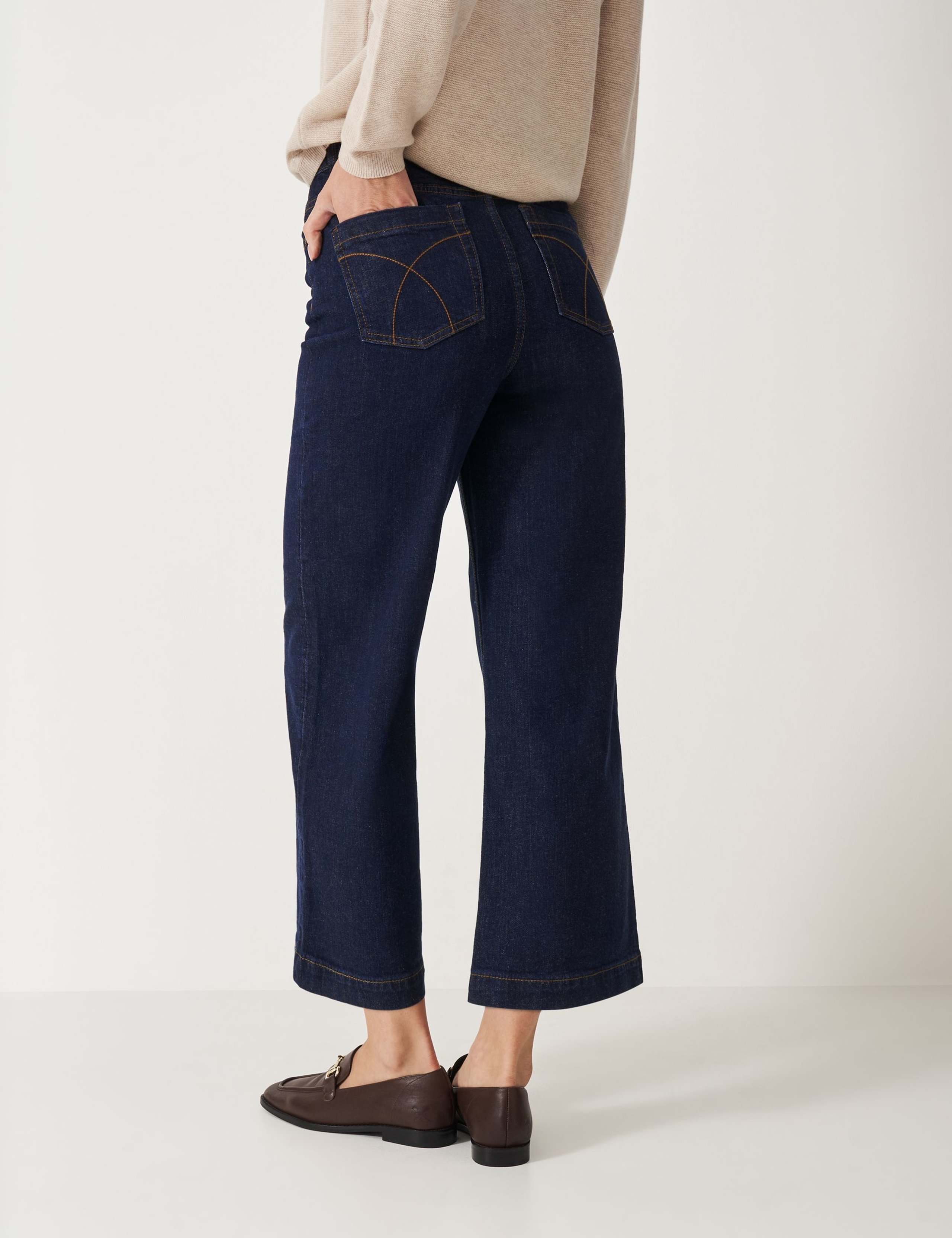 Denim Wide Leg High Waisted Cropped Jeans 4 of 5