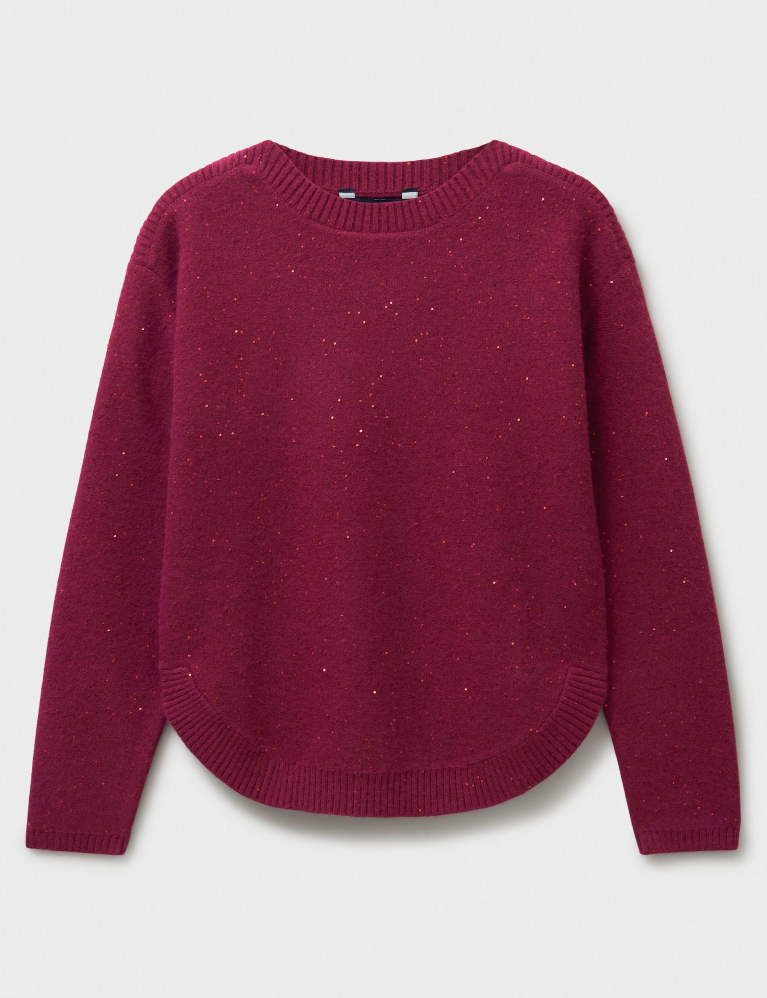 Sparkly Boat Neck Split Curved Hem Jumper 2 of 5