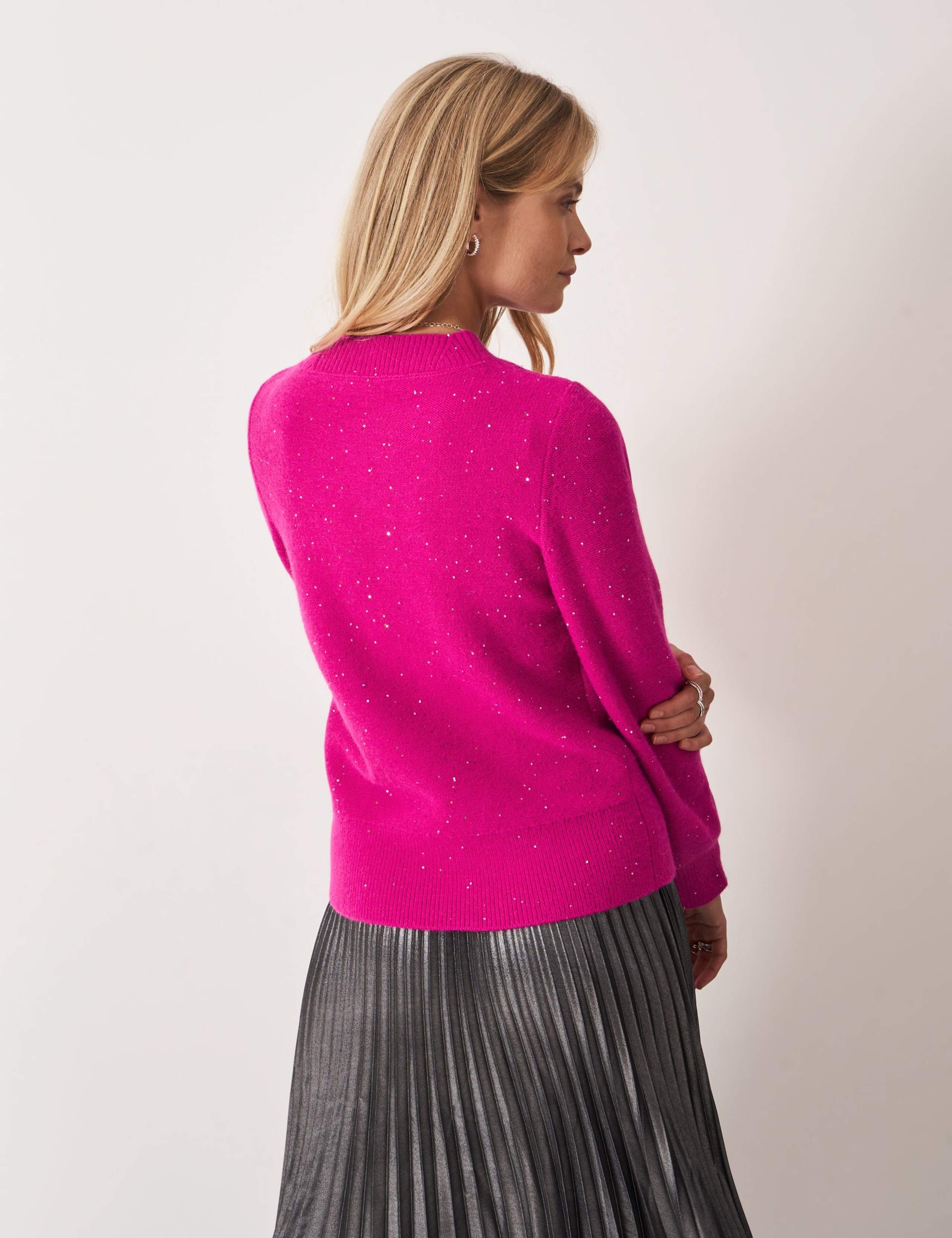 Sparkly Crew Neck Balloon Sleeve Jumper 4 of 5