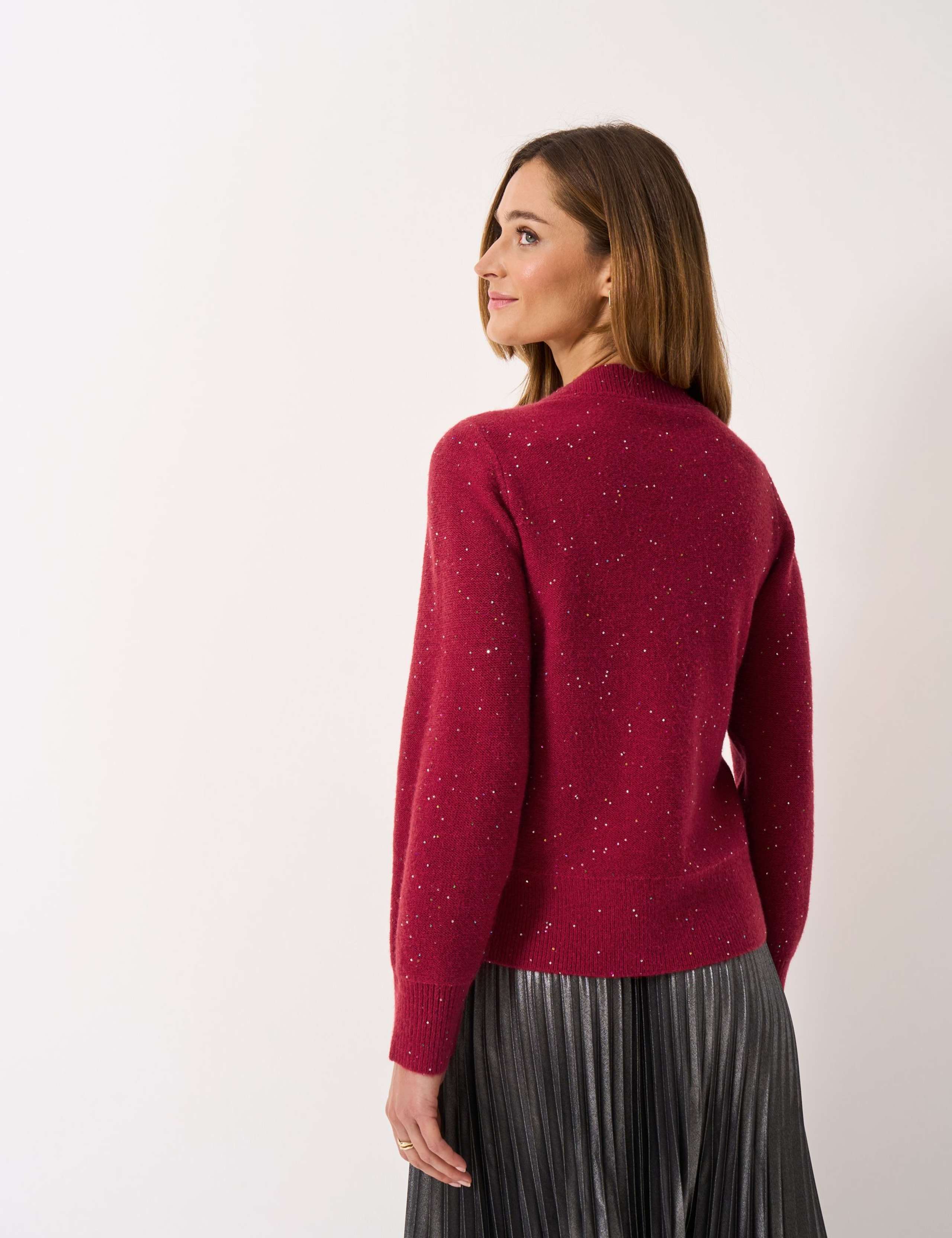 Sparkly Crew Neck Balloon Sleeve Jumper 4 of 5