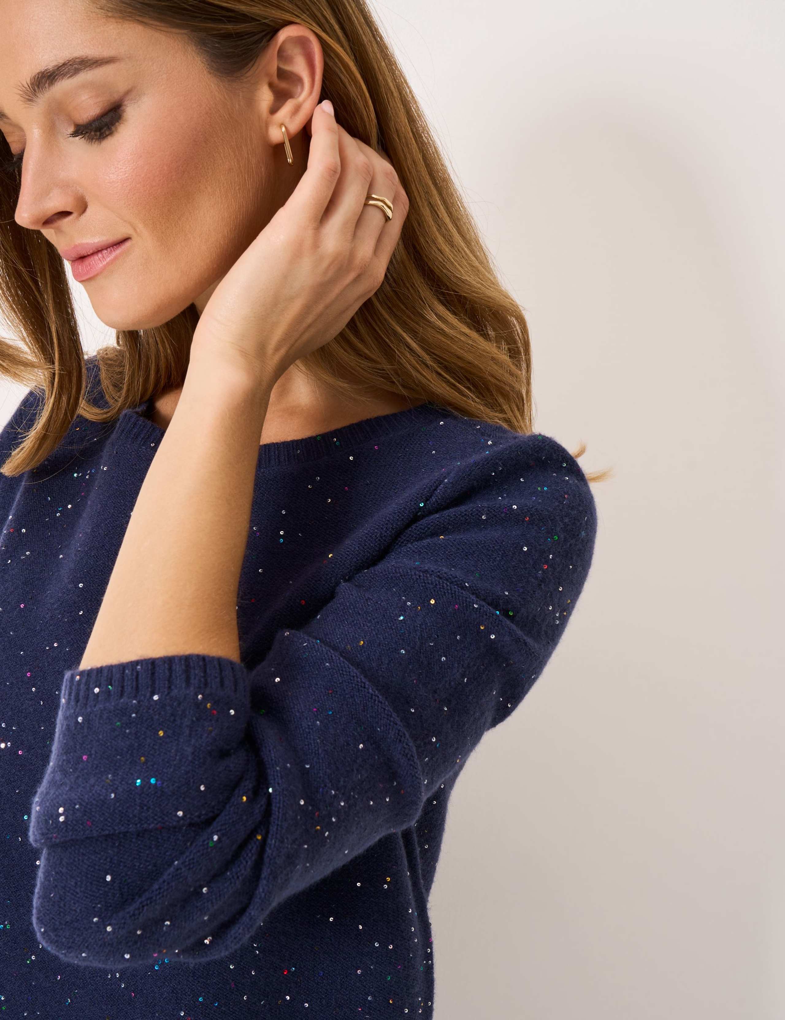 Sparkly Round Neck Mini Jumper Dress 3 of 5