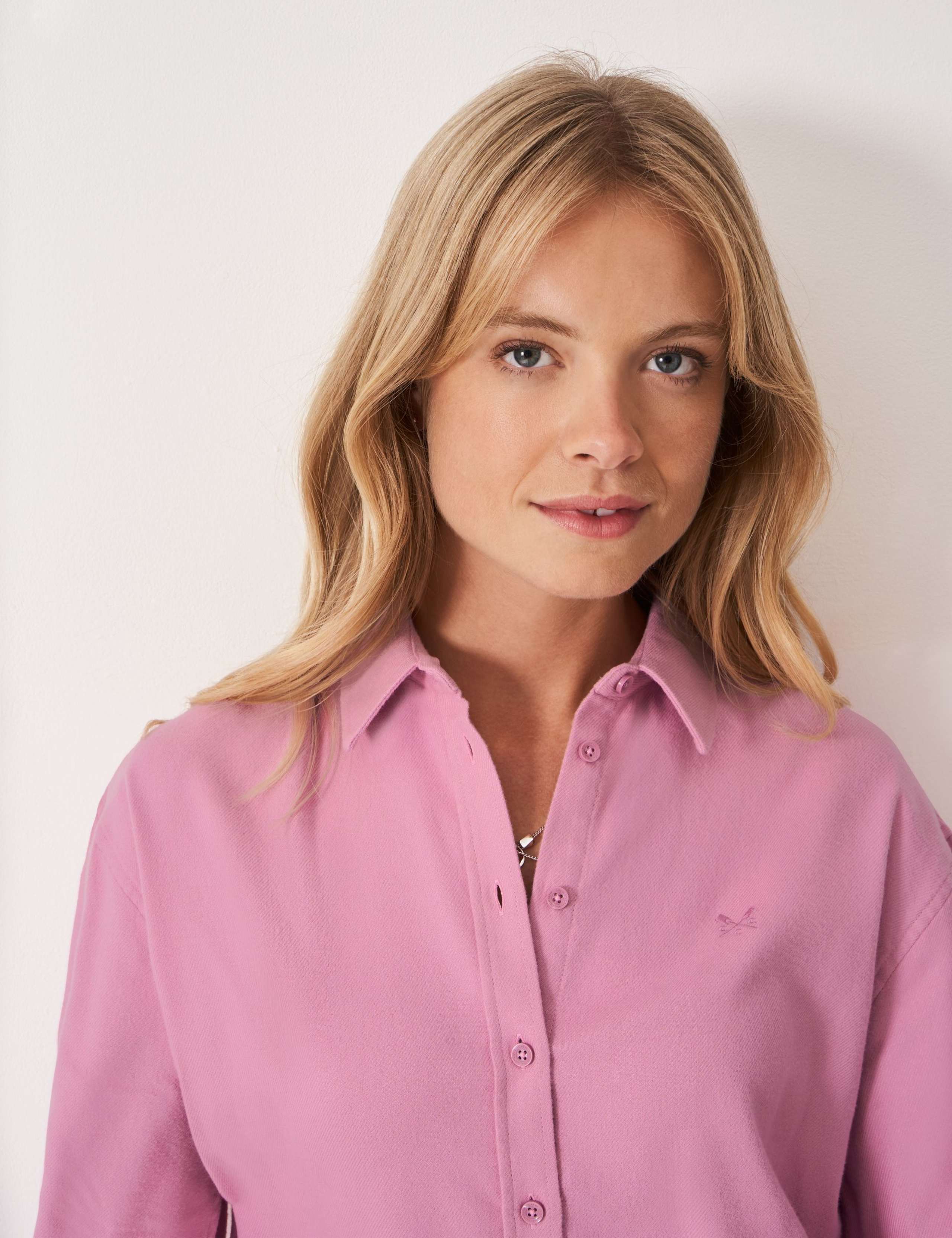 Pure Cotton Flannel Checked Boyfriend Shirt 3 of 5