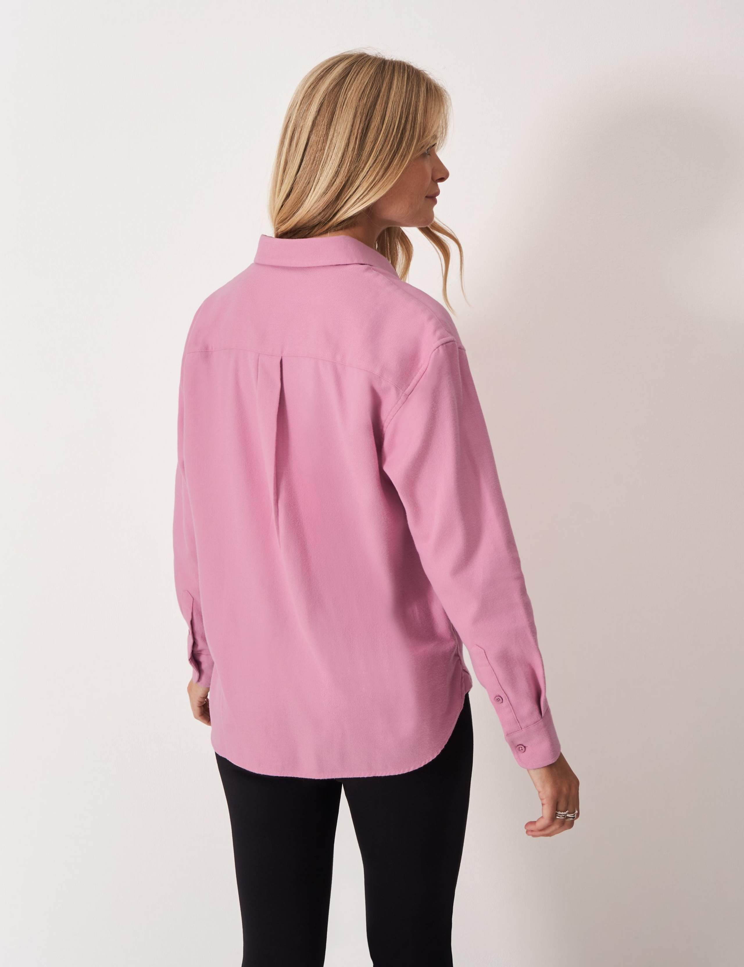 Pure Cotton Flannel Checked Boyfriend Shirt 4 of 5