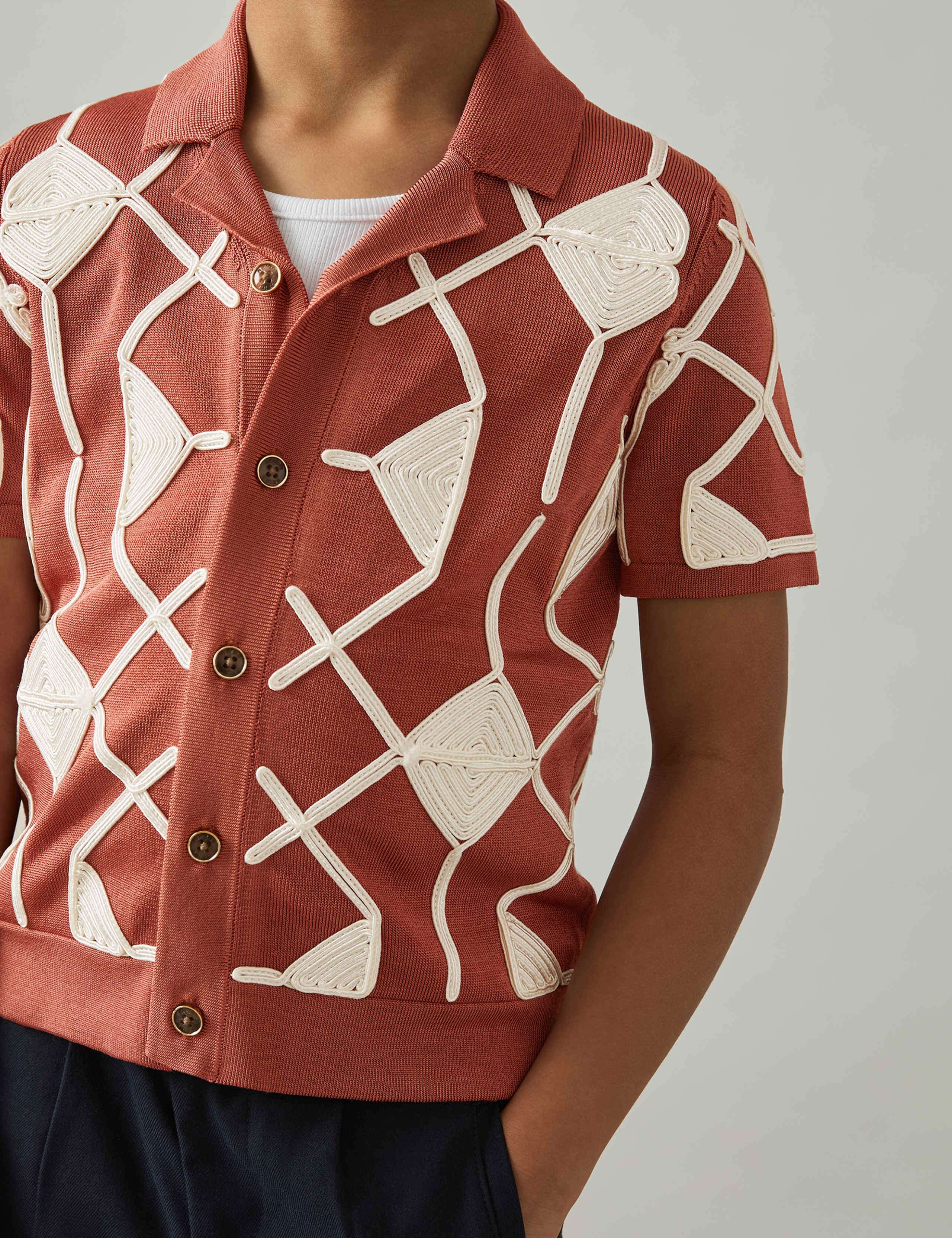 Geometric Embroidered Shirt (3-14 Yrs) 3 of 4