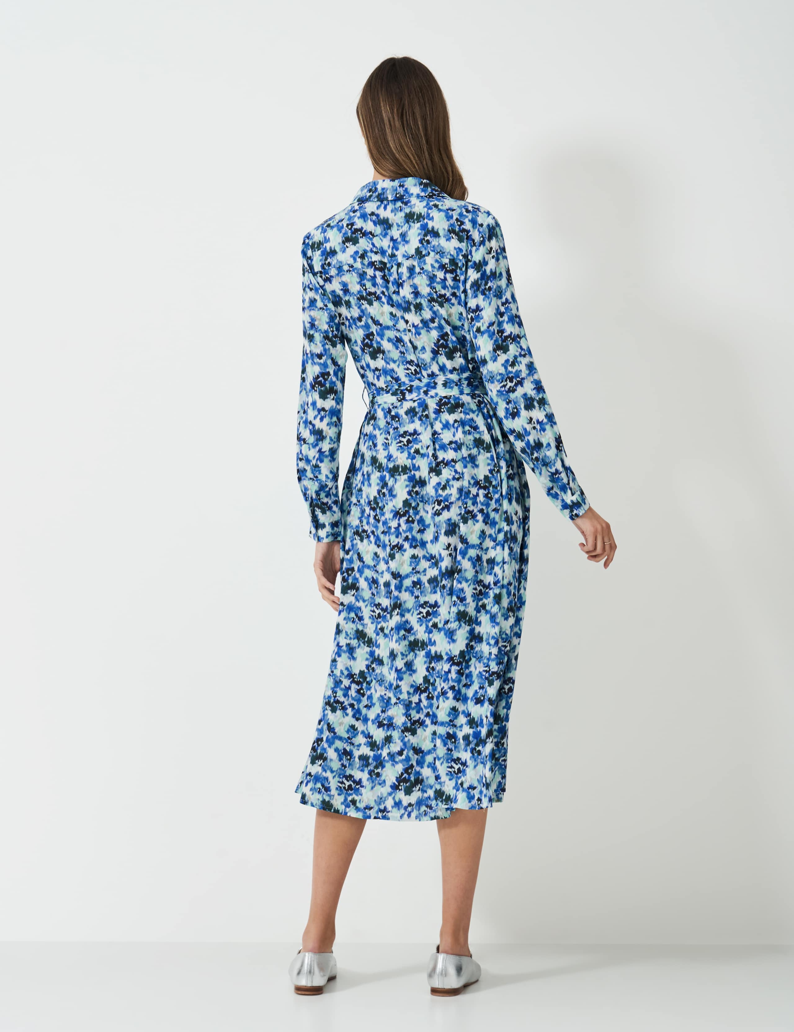 Floral Belted Midi Shirt Dress 4 of 5