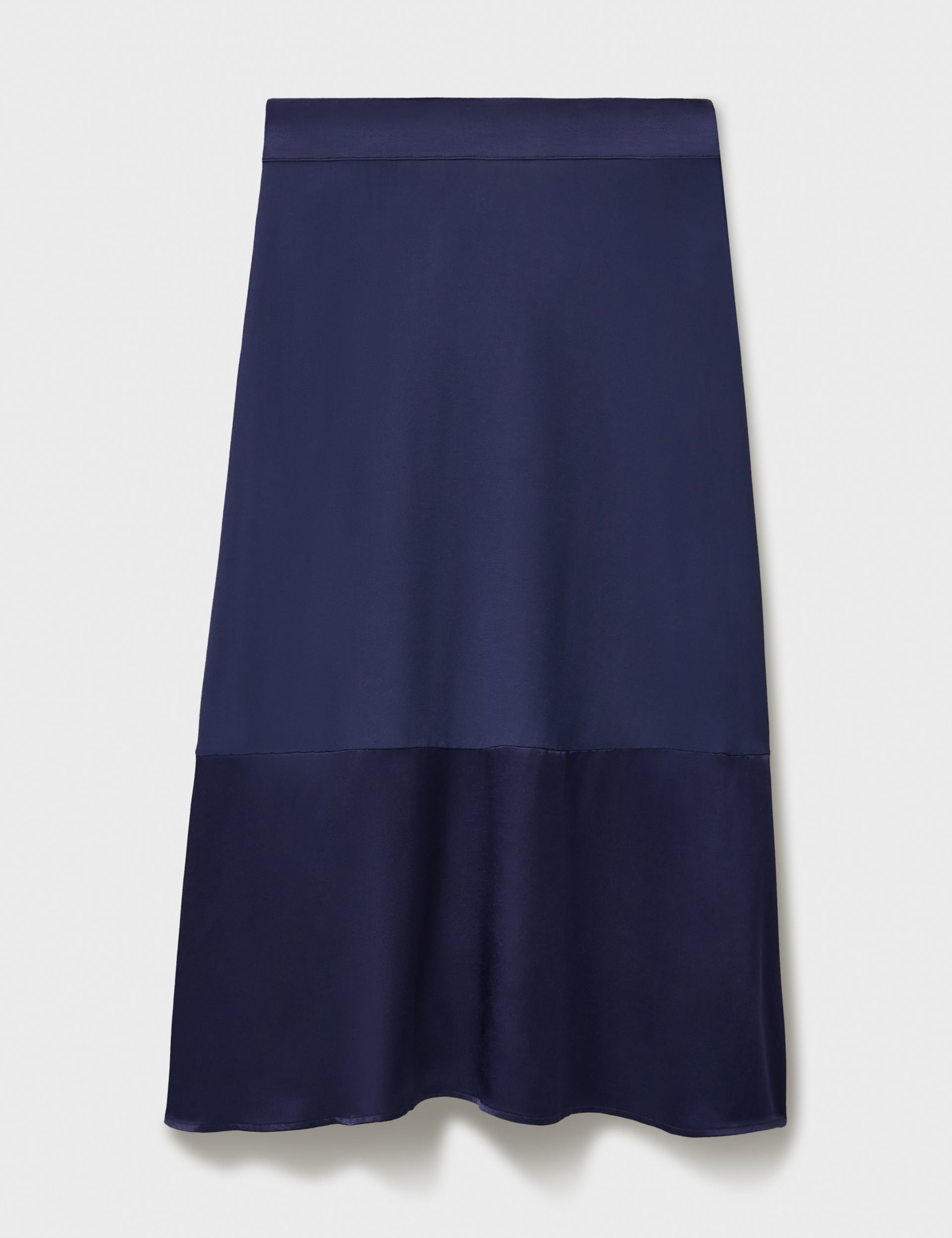 Satin Panelled Midi A-Line Skirt 2 of 5