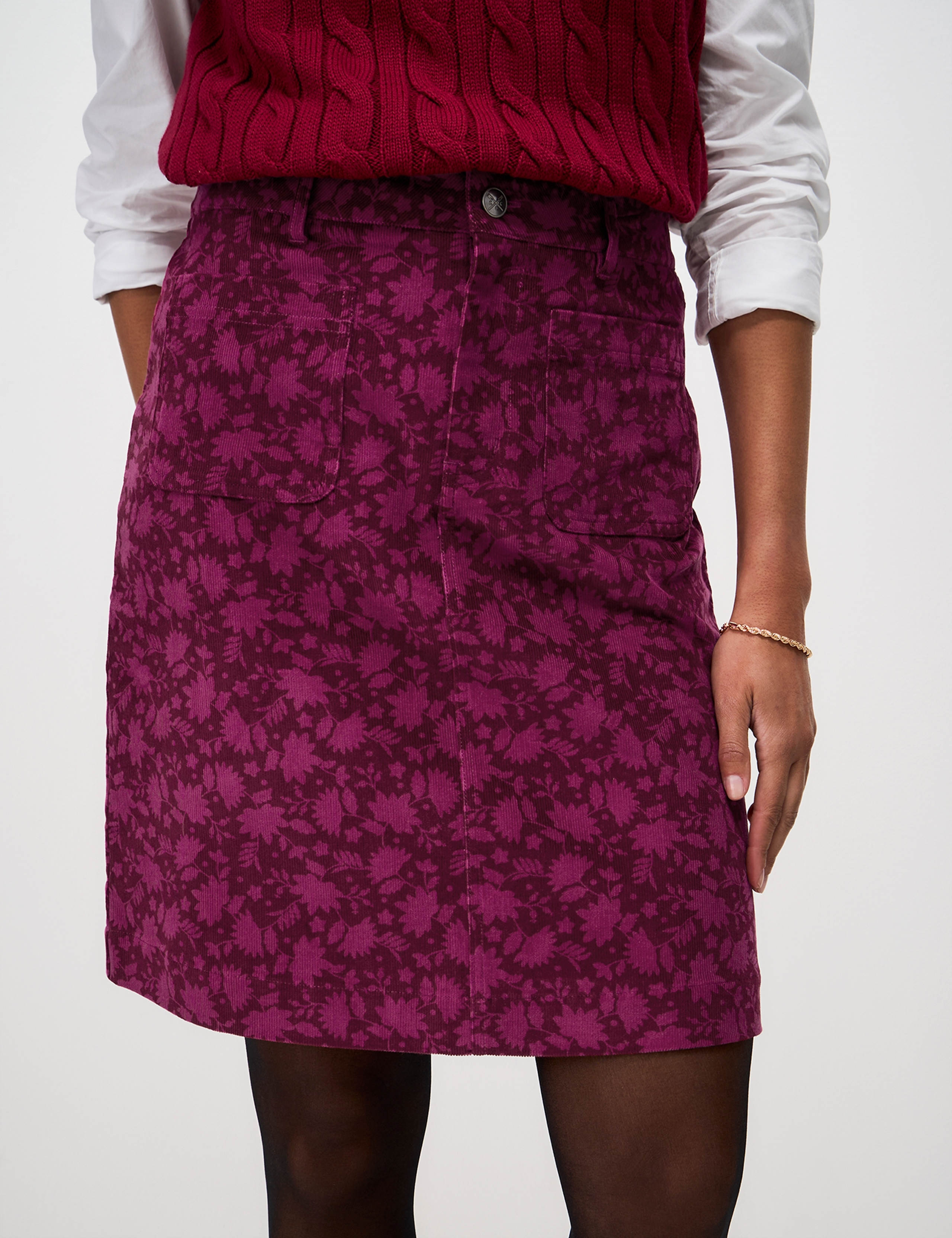 Cord Paisley Mini Pencil Skirt 4 of 5