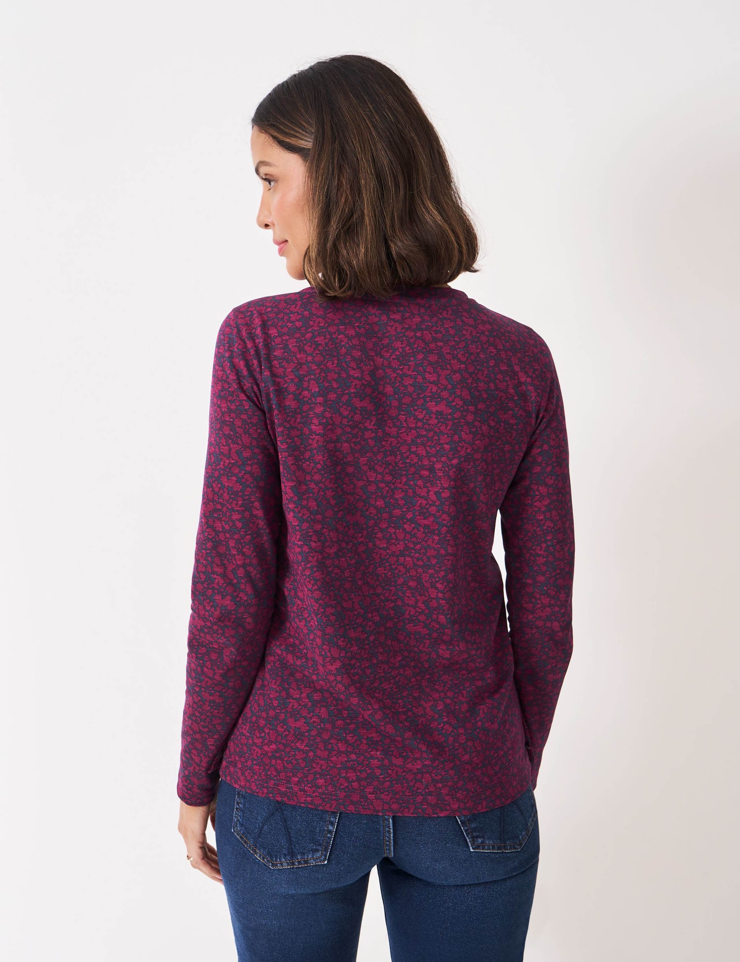 Pure Cotton Floral Button Detail Top 4 of 5