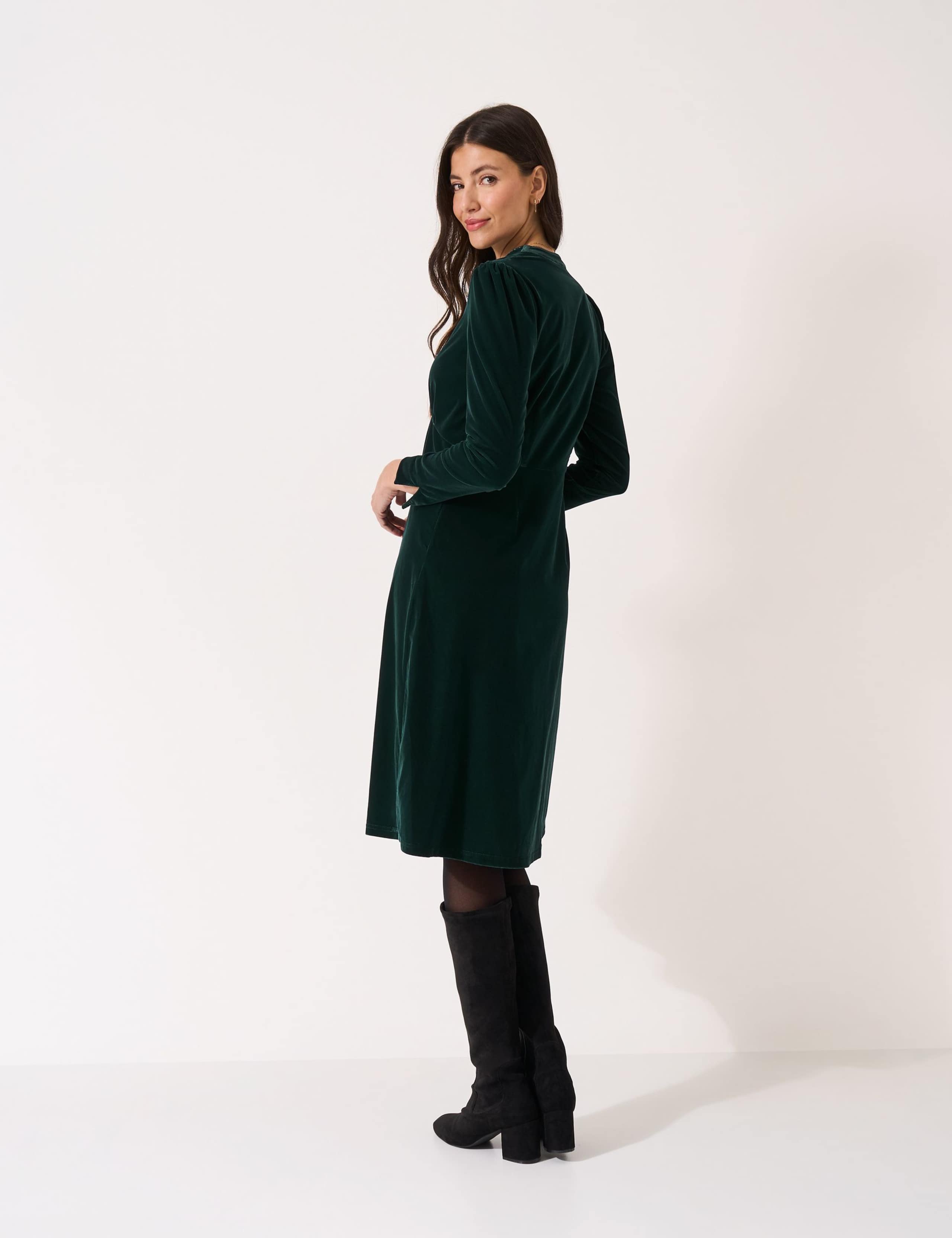 Velvet Midi Waisted Dress 5 of 5