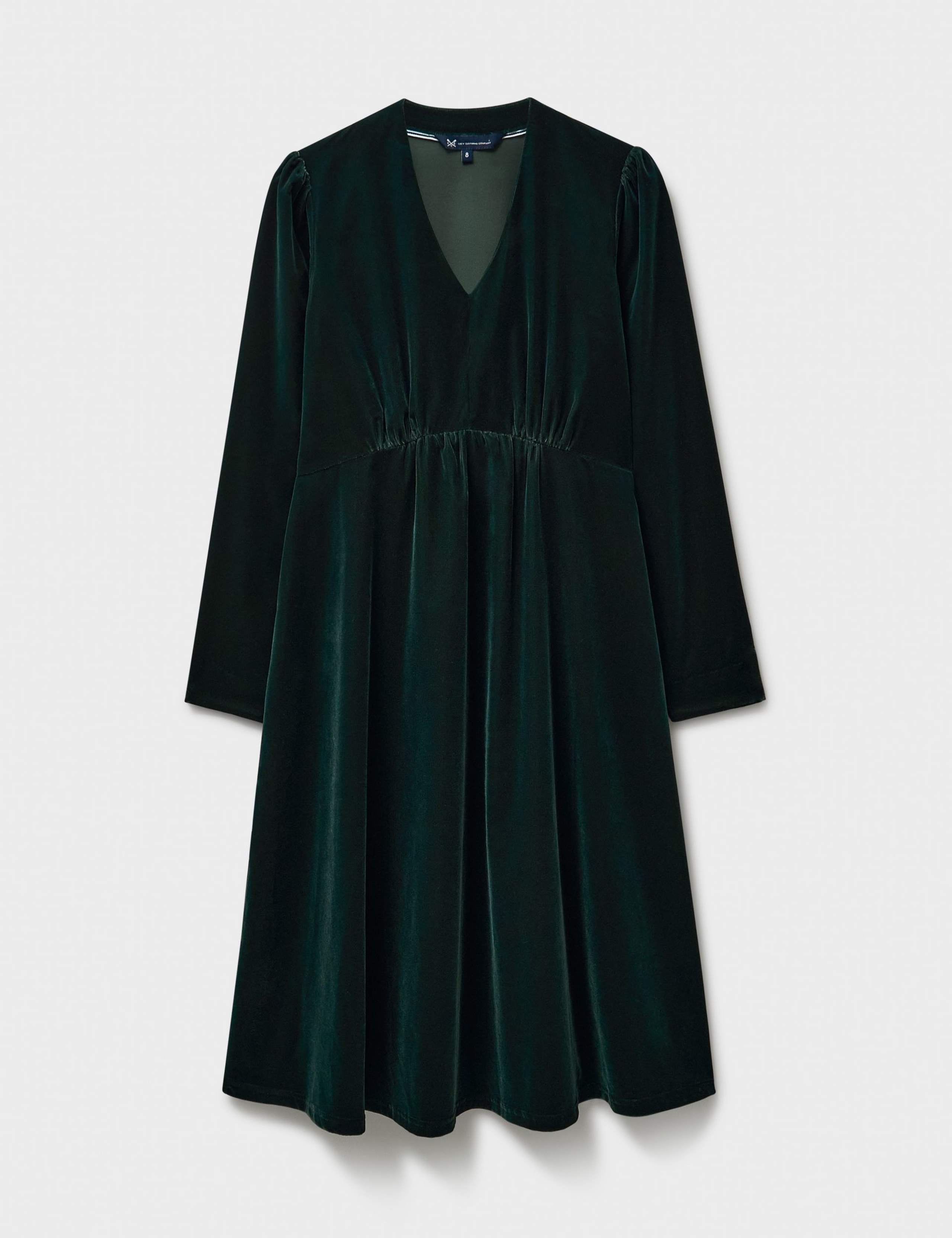 Velvet Midi Waisted Dress 2 of 5