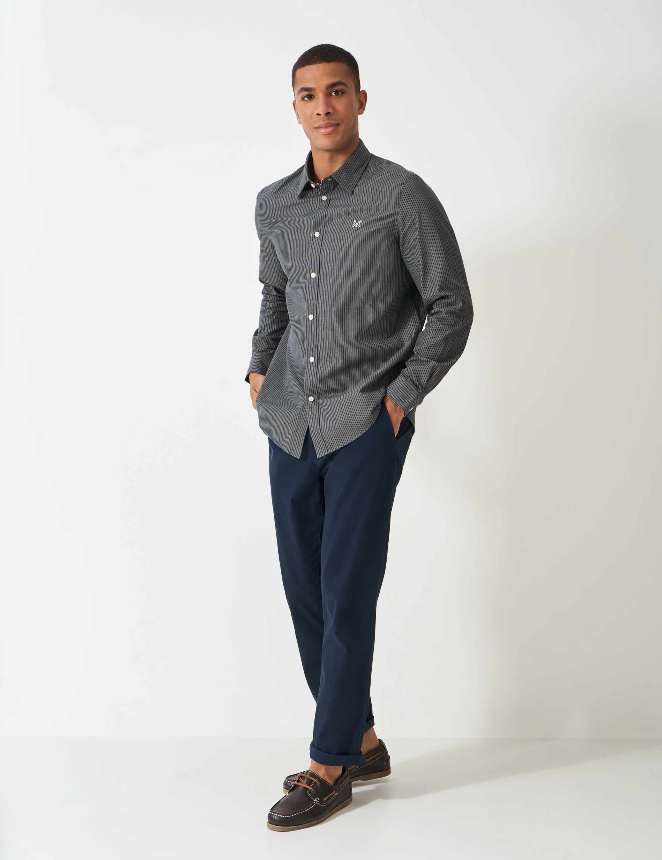 Pure Cotton Poplin Pinstripe Oxford Shirt 1 of 5