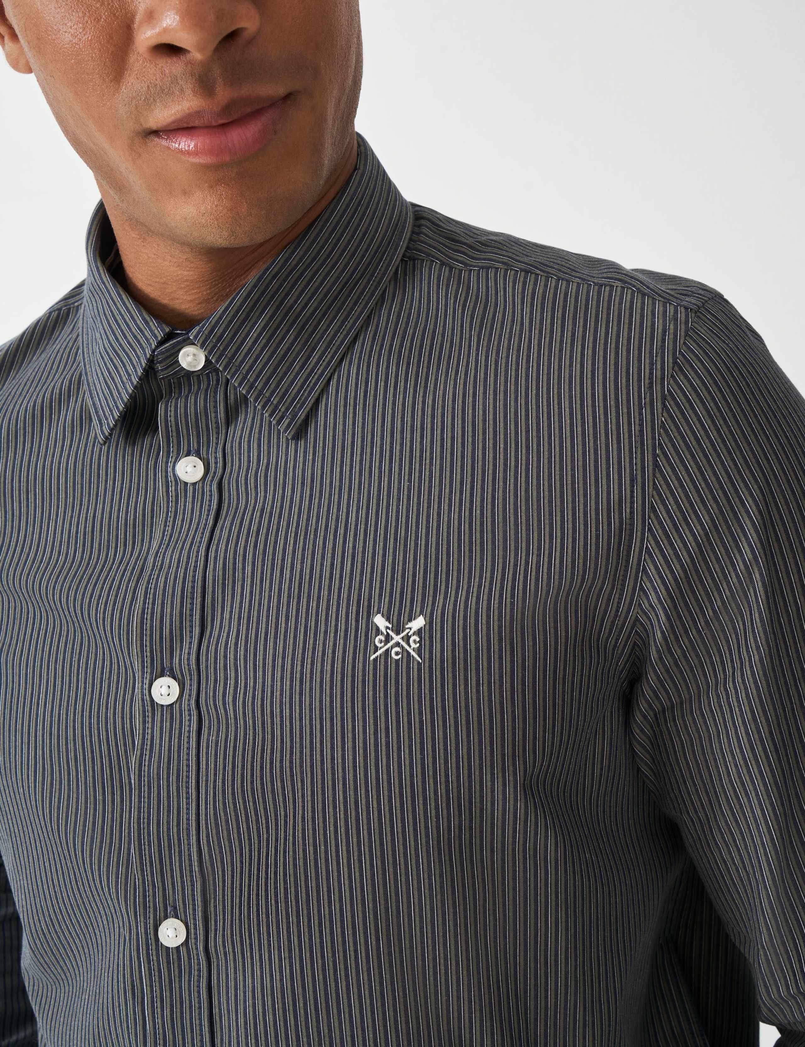 Pure Cotton Poplin Pinstripe Oxford Shirt 4 of 5