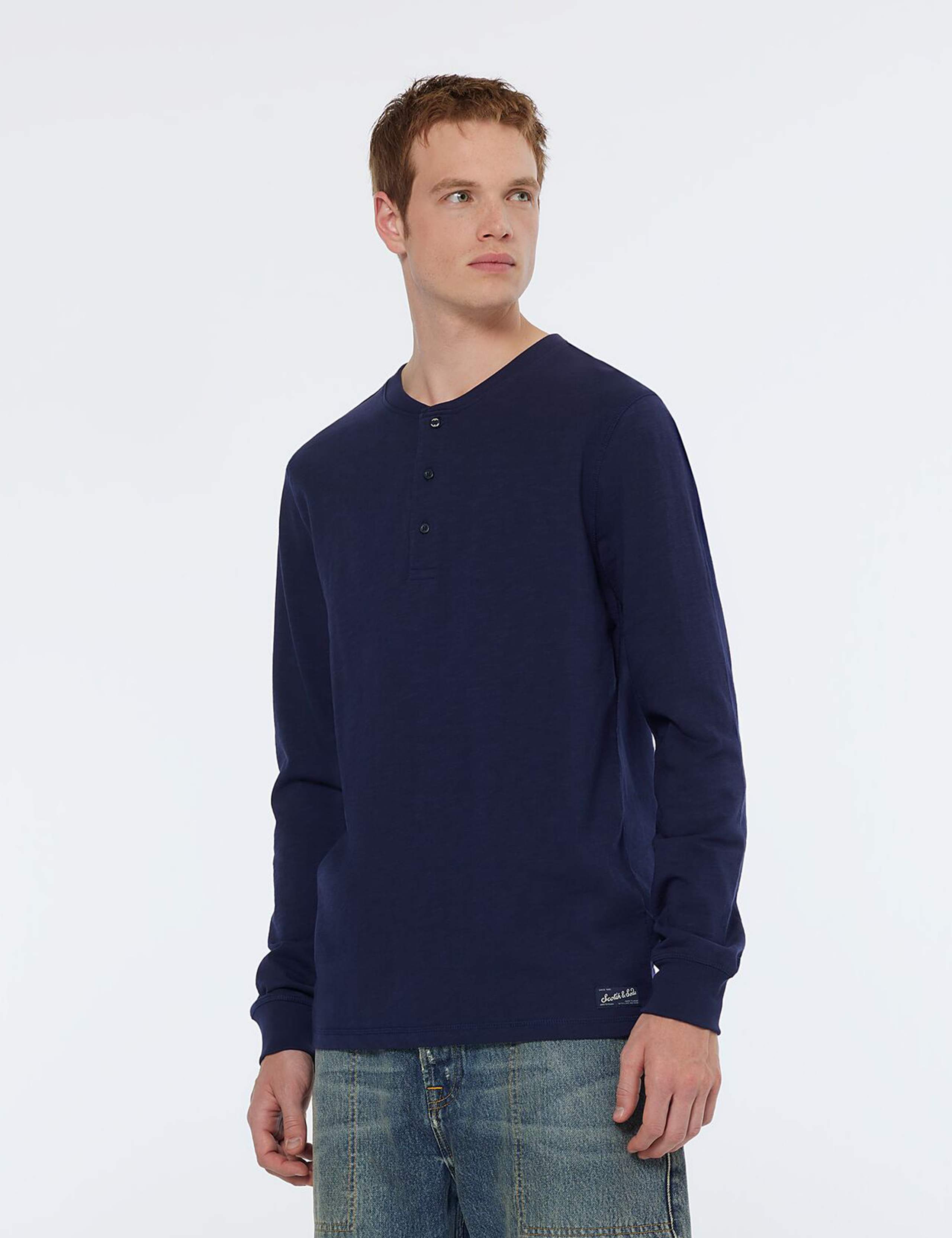 Pure Cotton Henley Long Sleeve T-Shirt 2 of 4