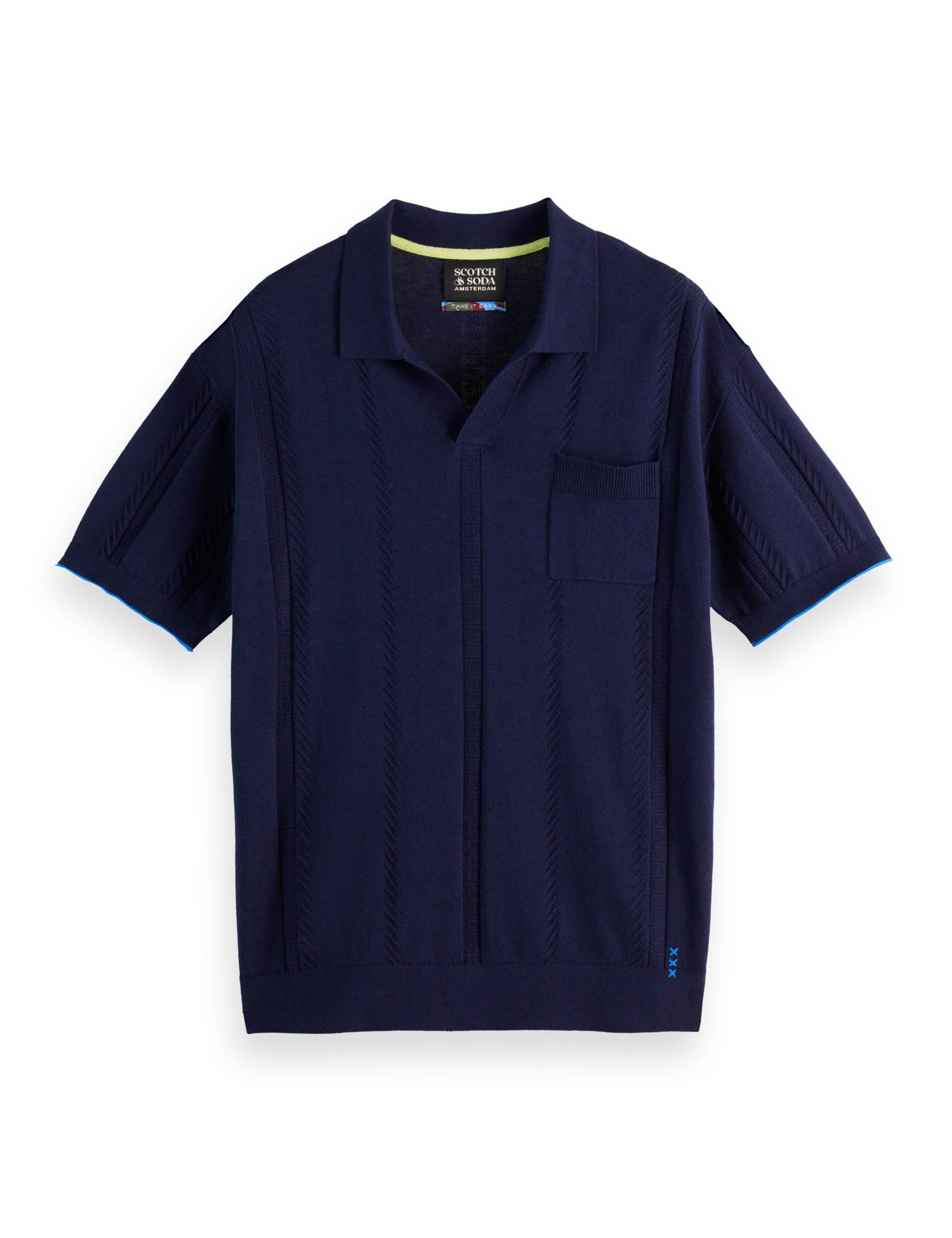 Cotton Blend Knitted Polo Shirt with Linen 2 of 5