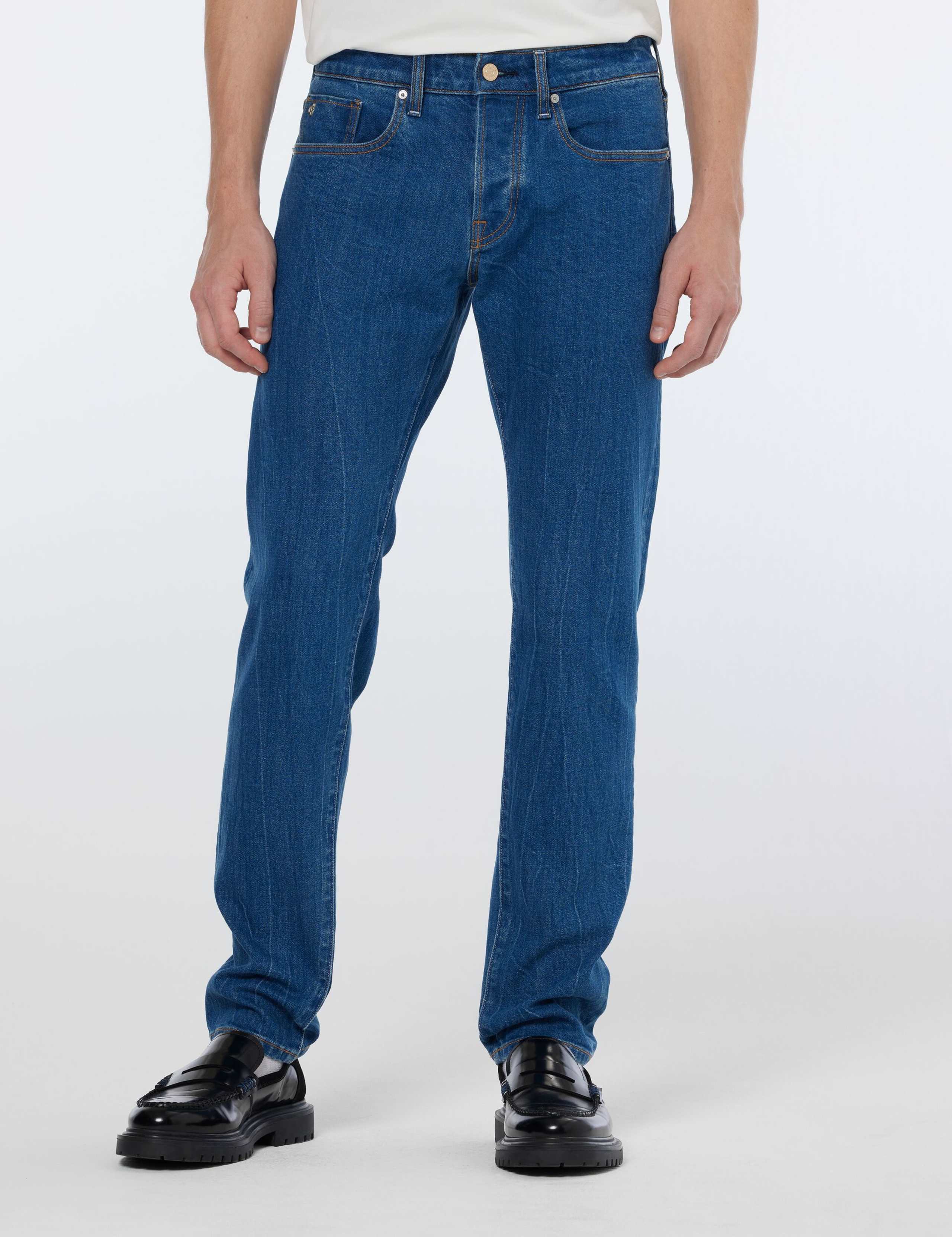 Regular Fit Slim 5 Pocket Stretch Jeans 1 of 5
