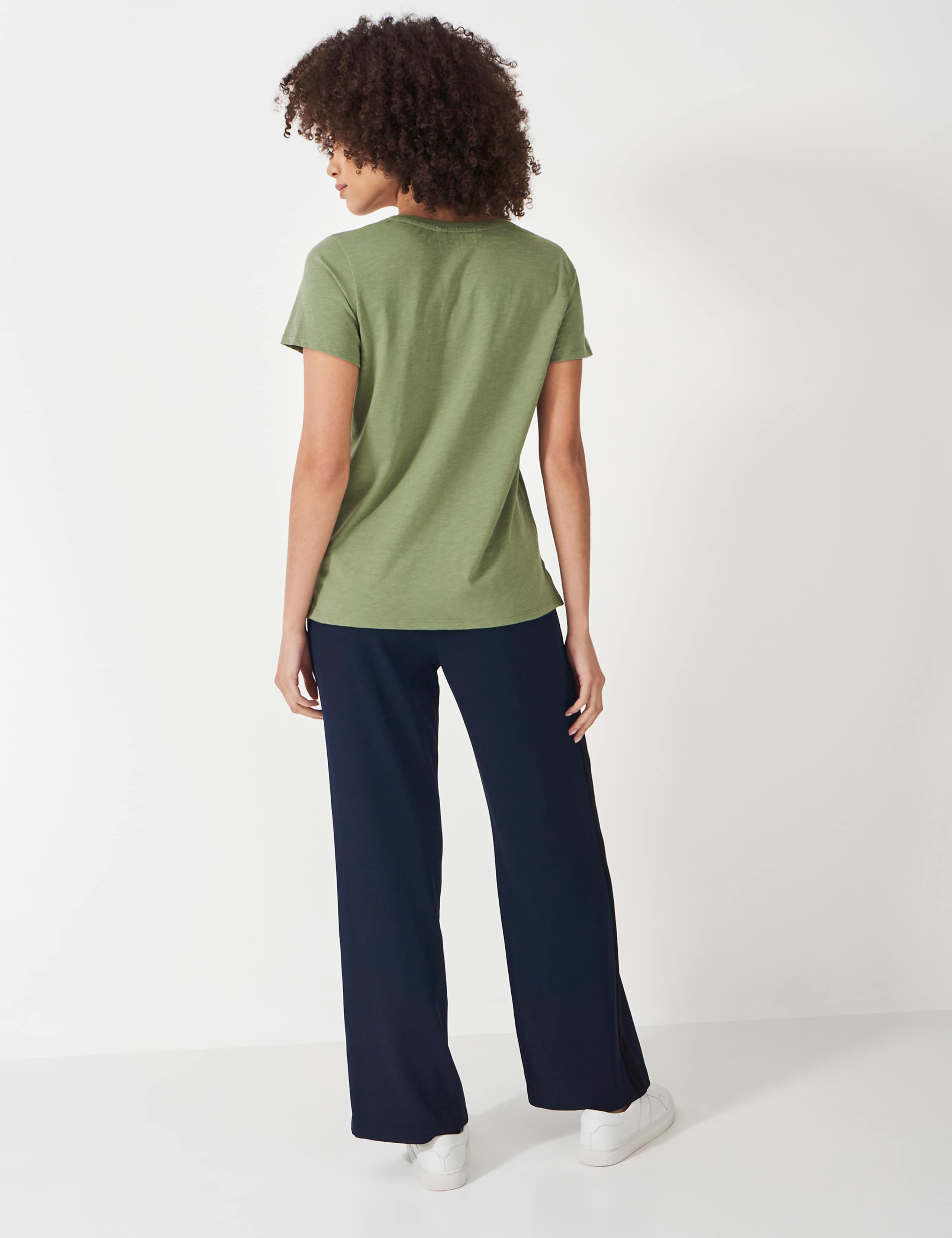 Pure Cotton Slub V-Neck T-Shirt 4 of 5