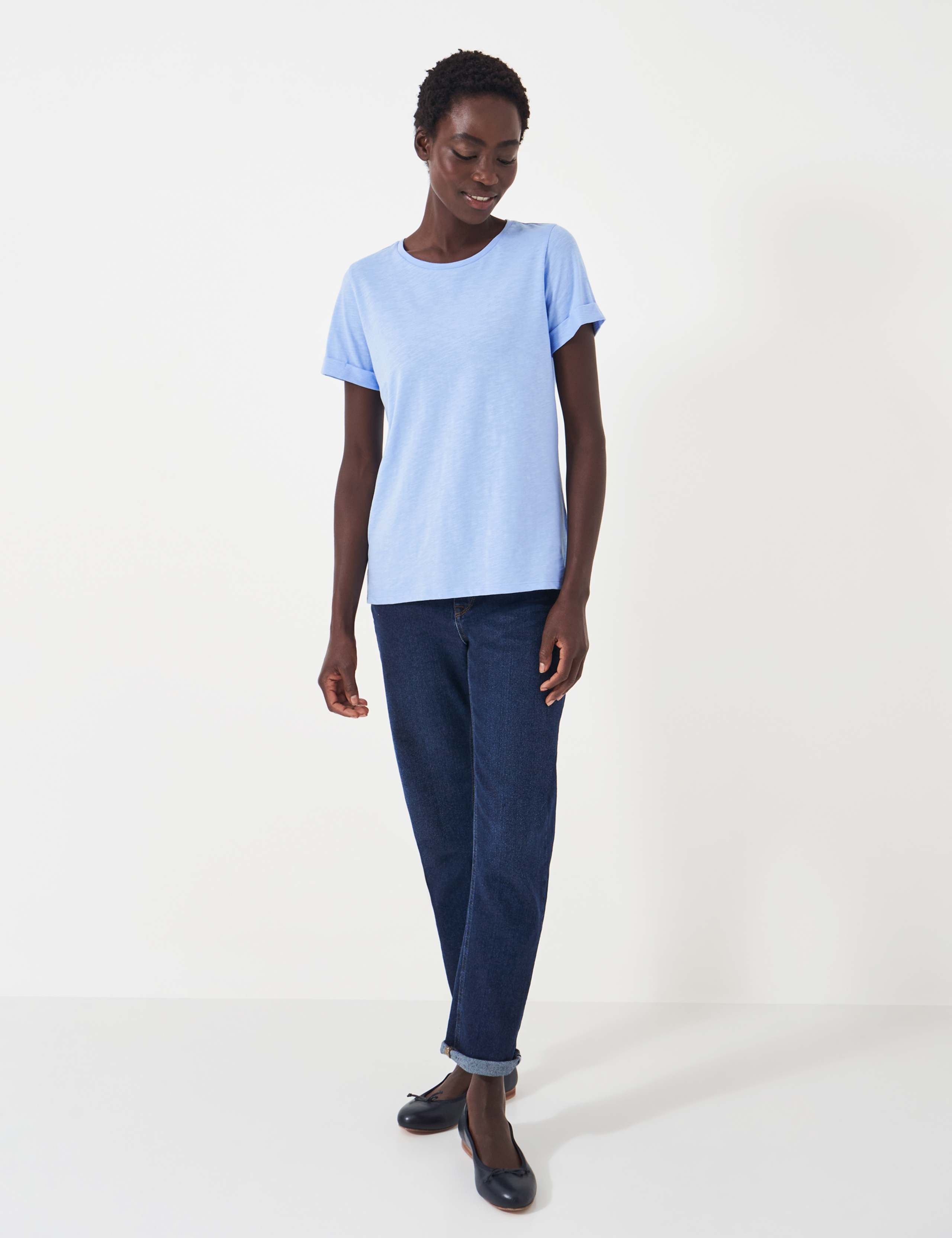 Pure Cotton Slub Crew Neck T-Shirt 3 of 5