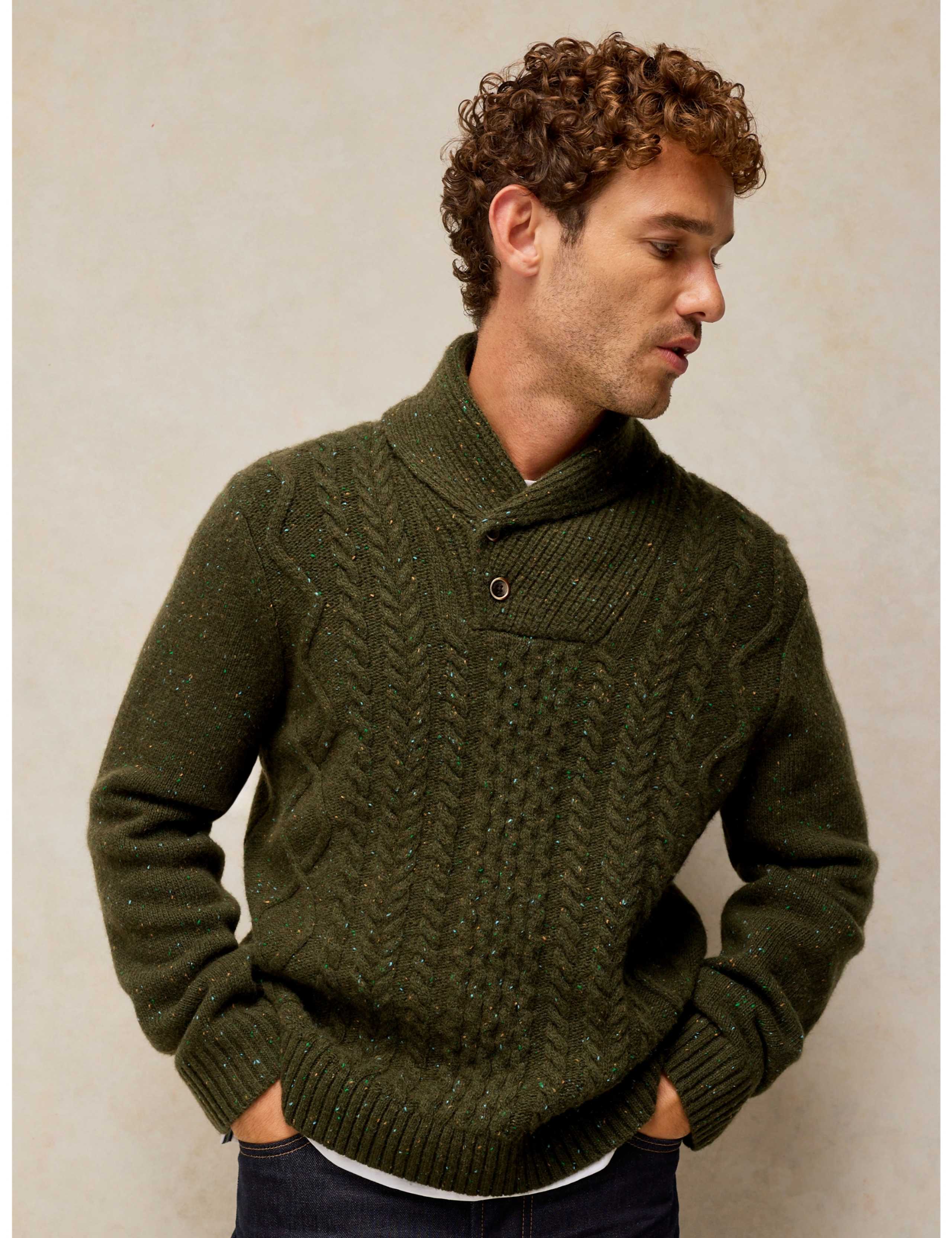 Berkley Wool Rich Shawl Neck Jumper 1 of 6