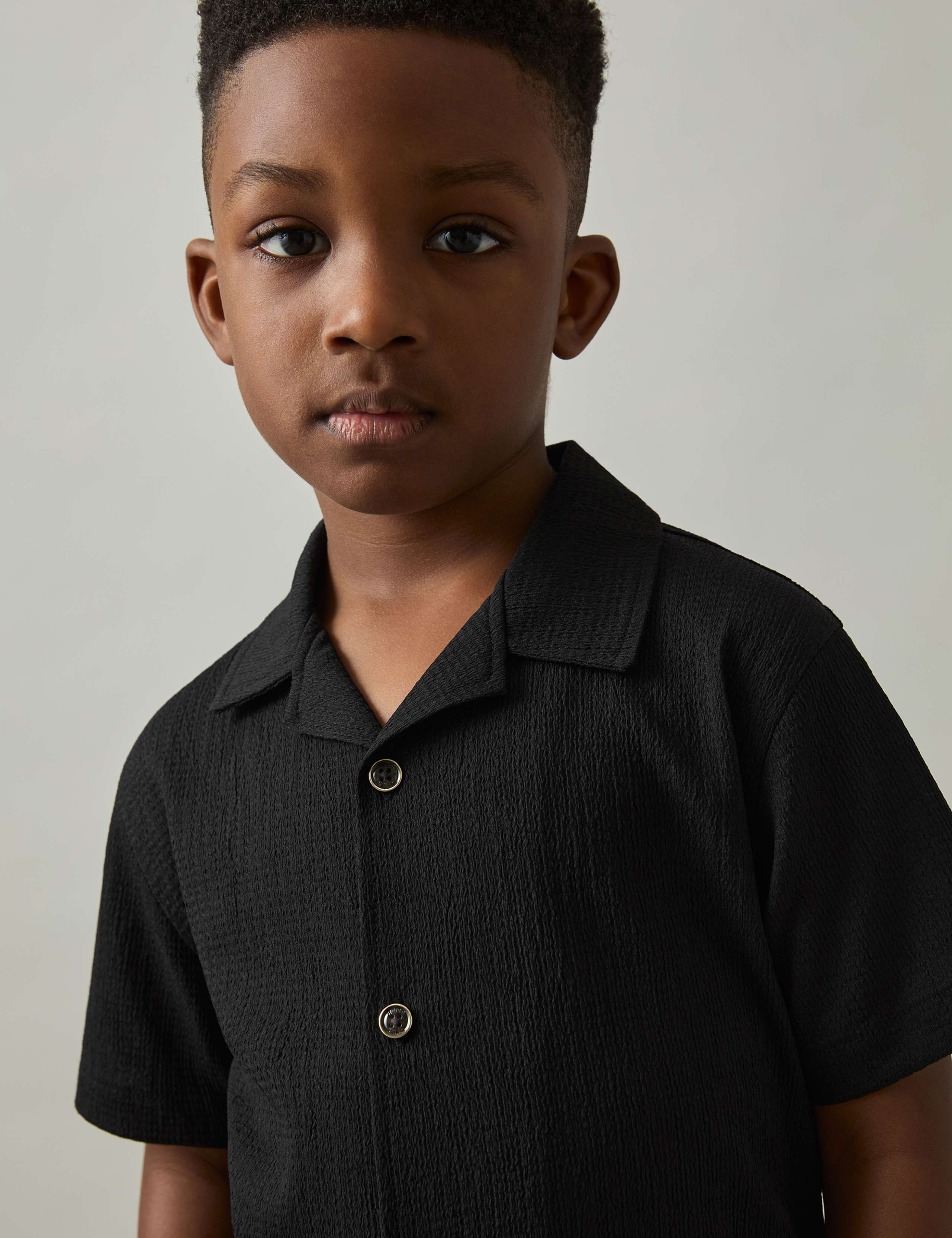 Textured Cuban Collar Shirt (3-14 Yrs) 3 of 4
