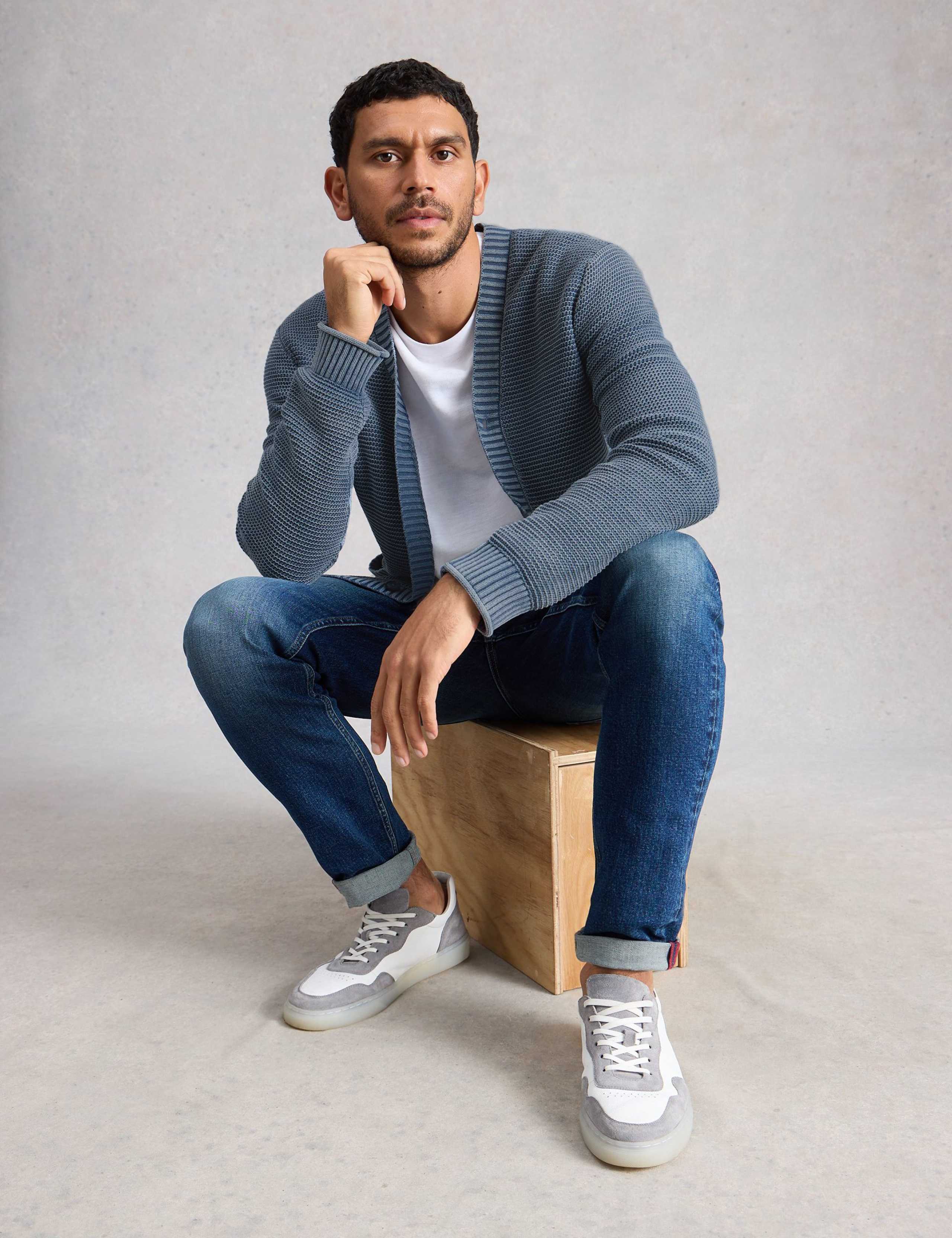 Pure Cotton Textured V-Neck Cardigan 5 of 6