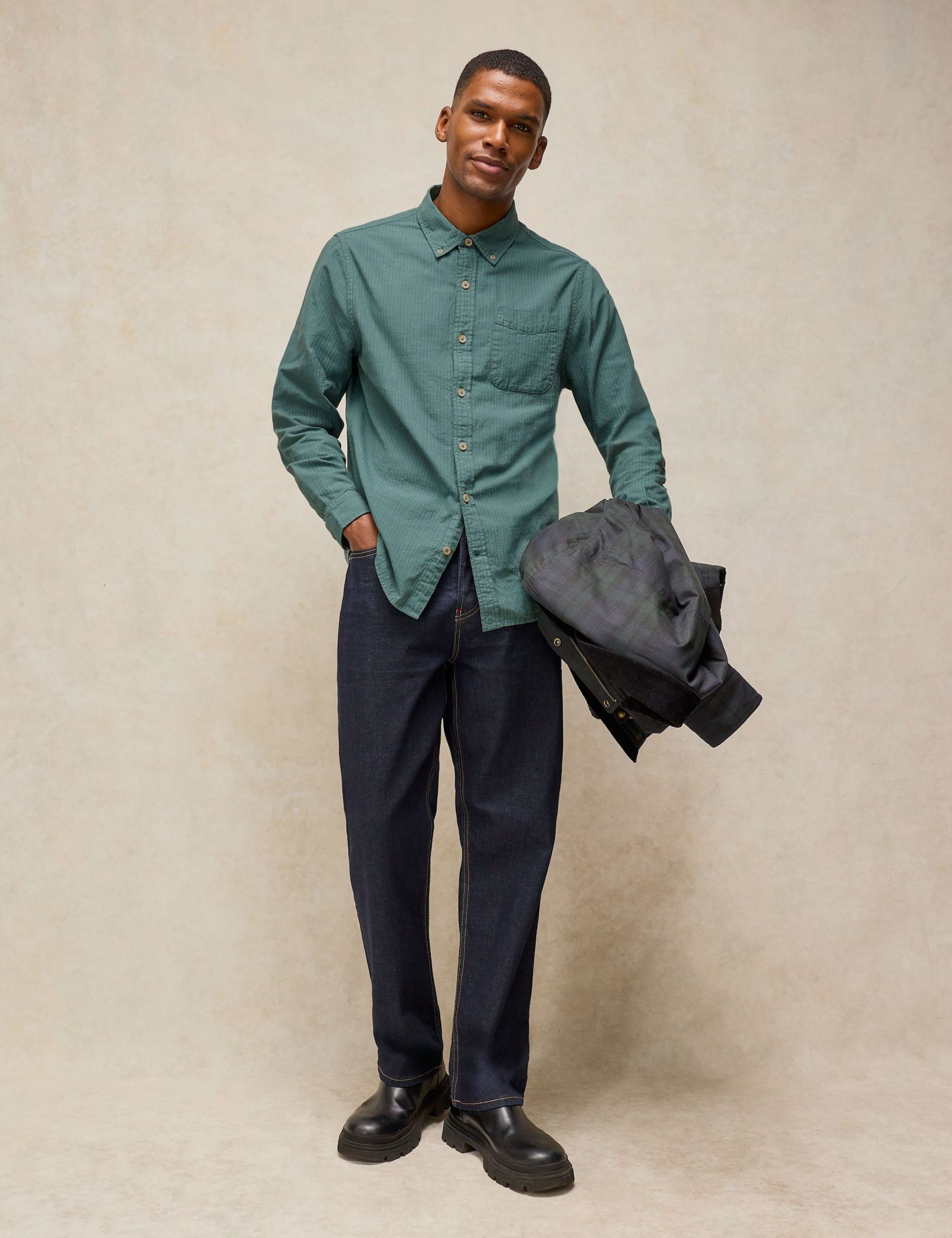 Regular Fit Pure Cotton Striped Oxford Shirt 4 of 6