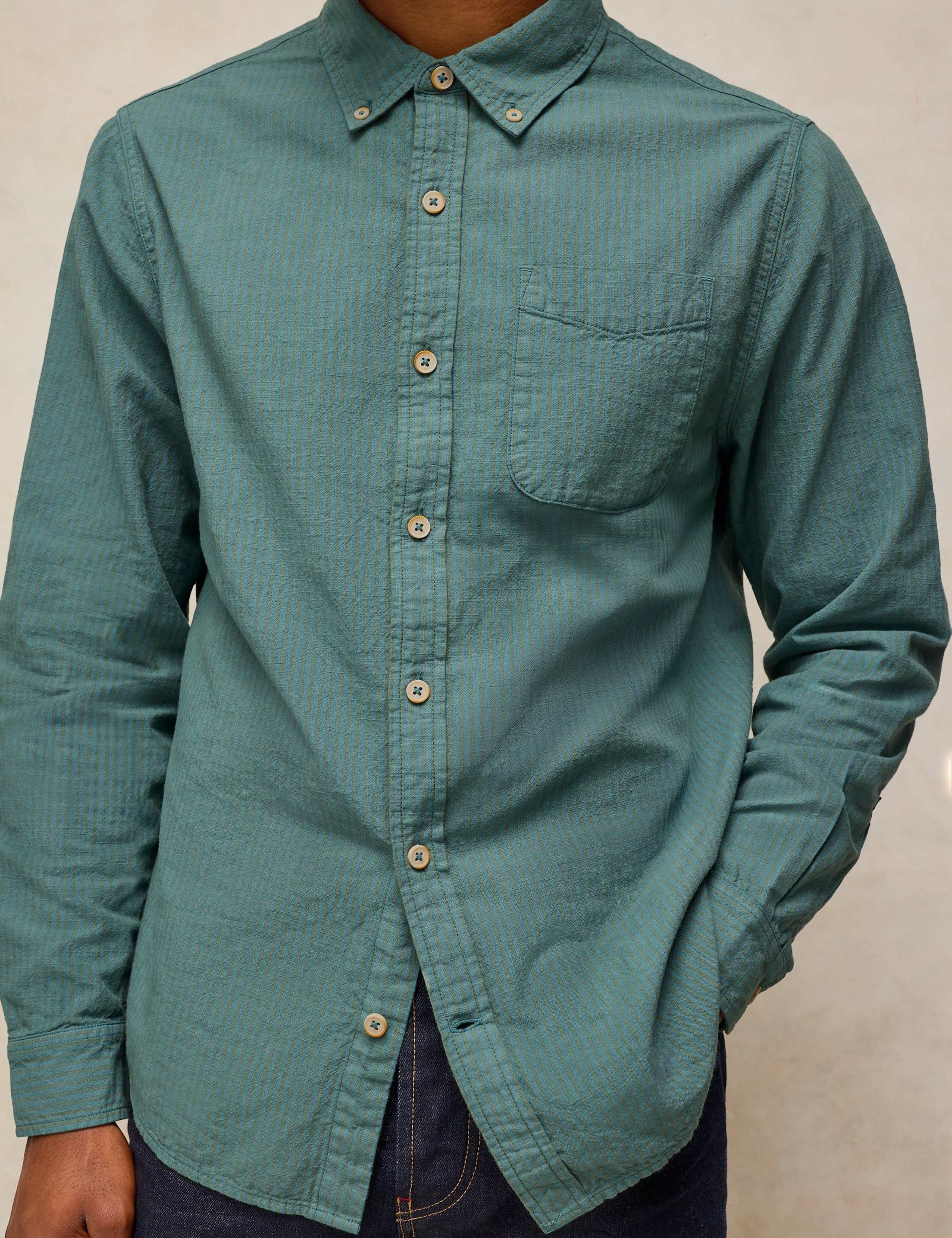 Regular Fit Pure Cotton Striped Oxford Shirt 5 of 6