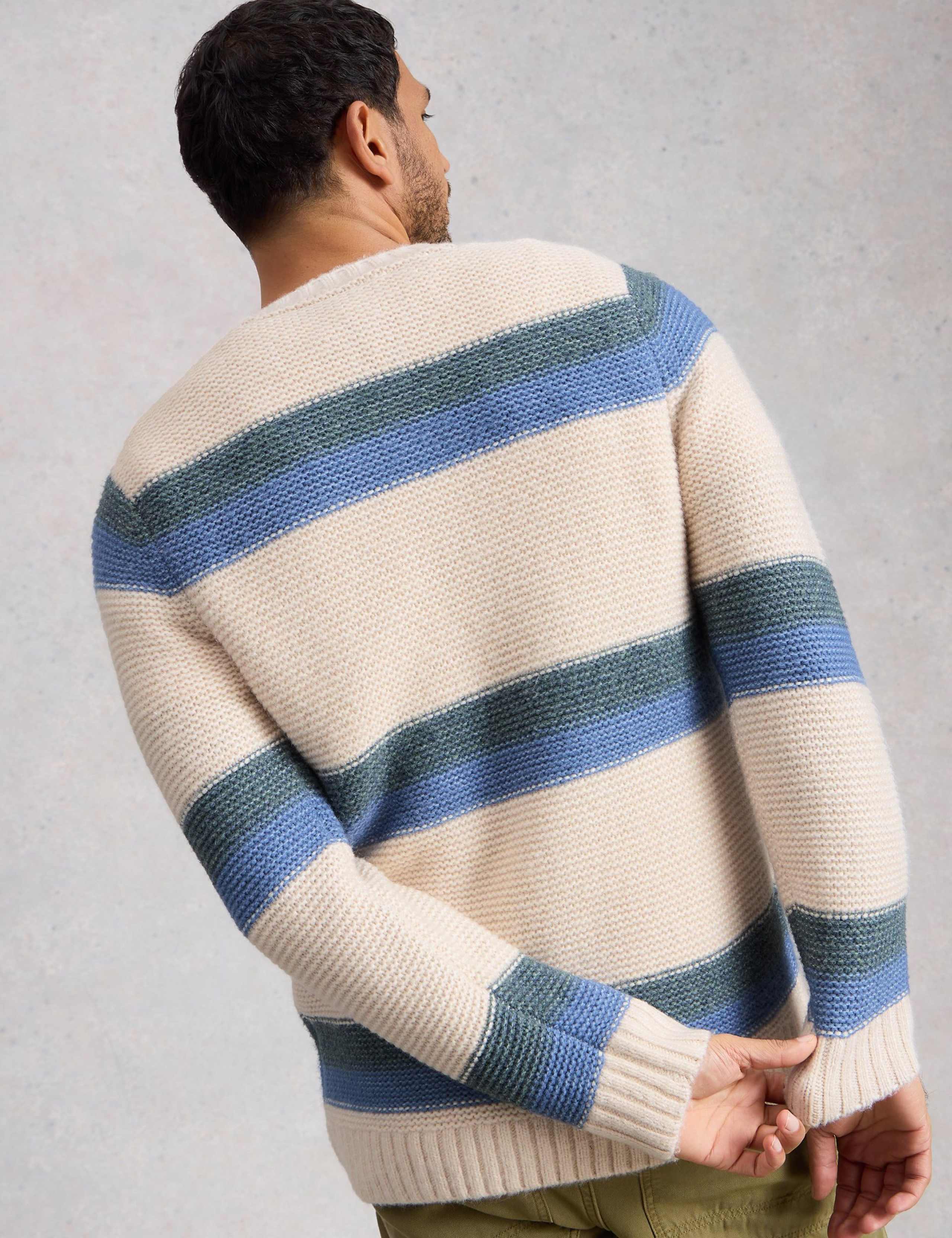 Striped Crew Neck Jumper with Merino Wool 4 of 6