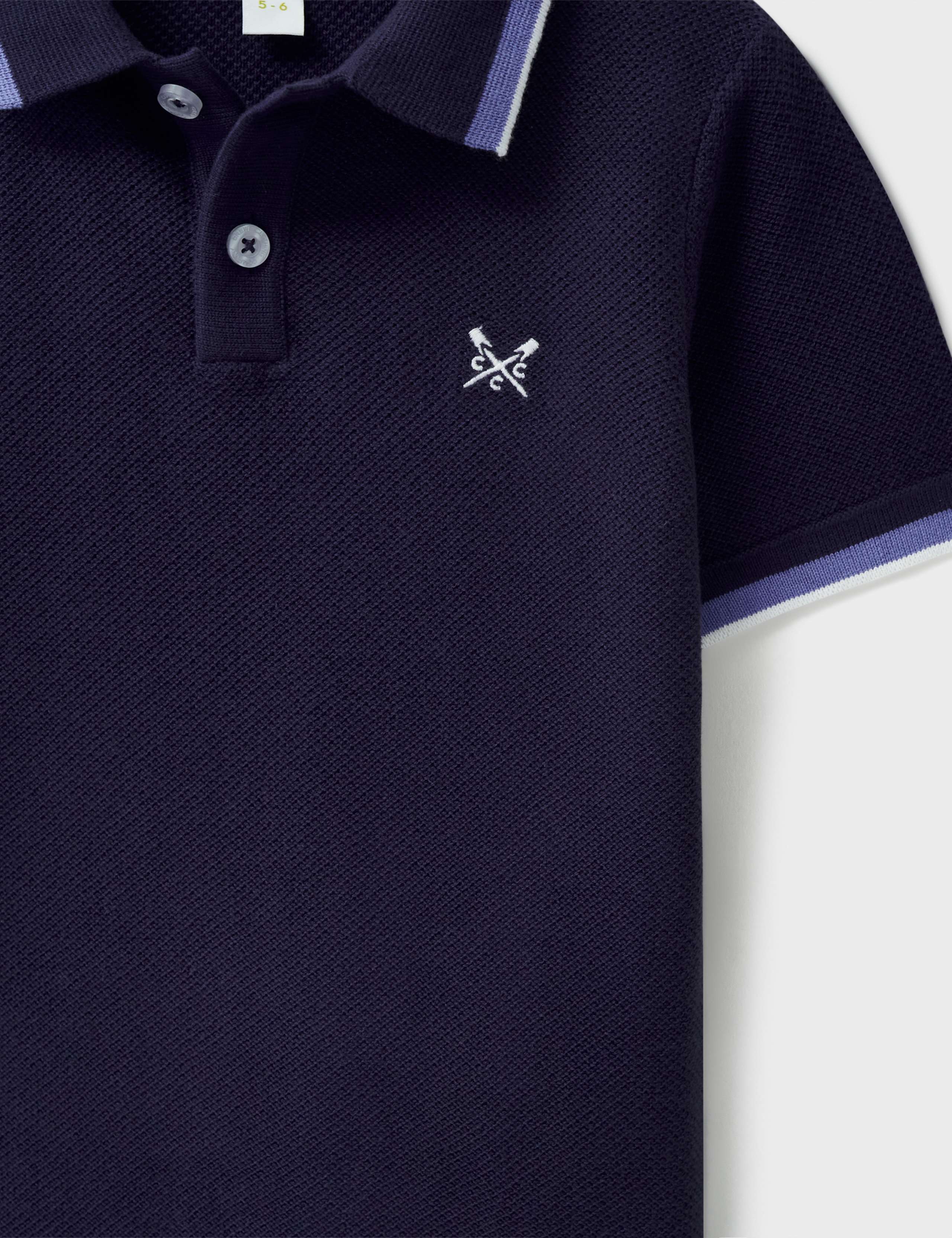 Pure Cotton Knitted Polo Shirt (3-12 Yrs) 3 of 3