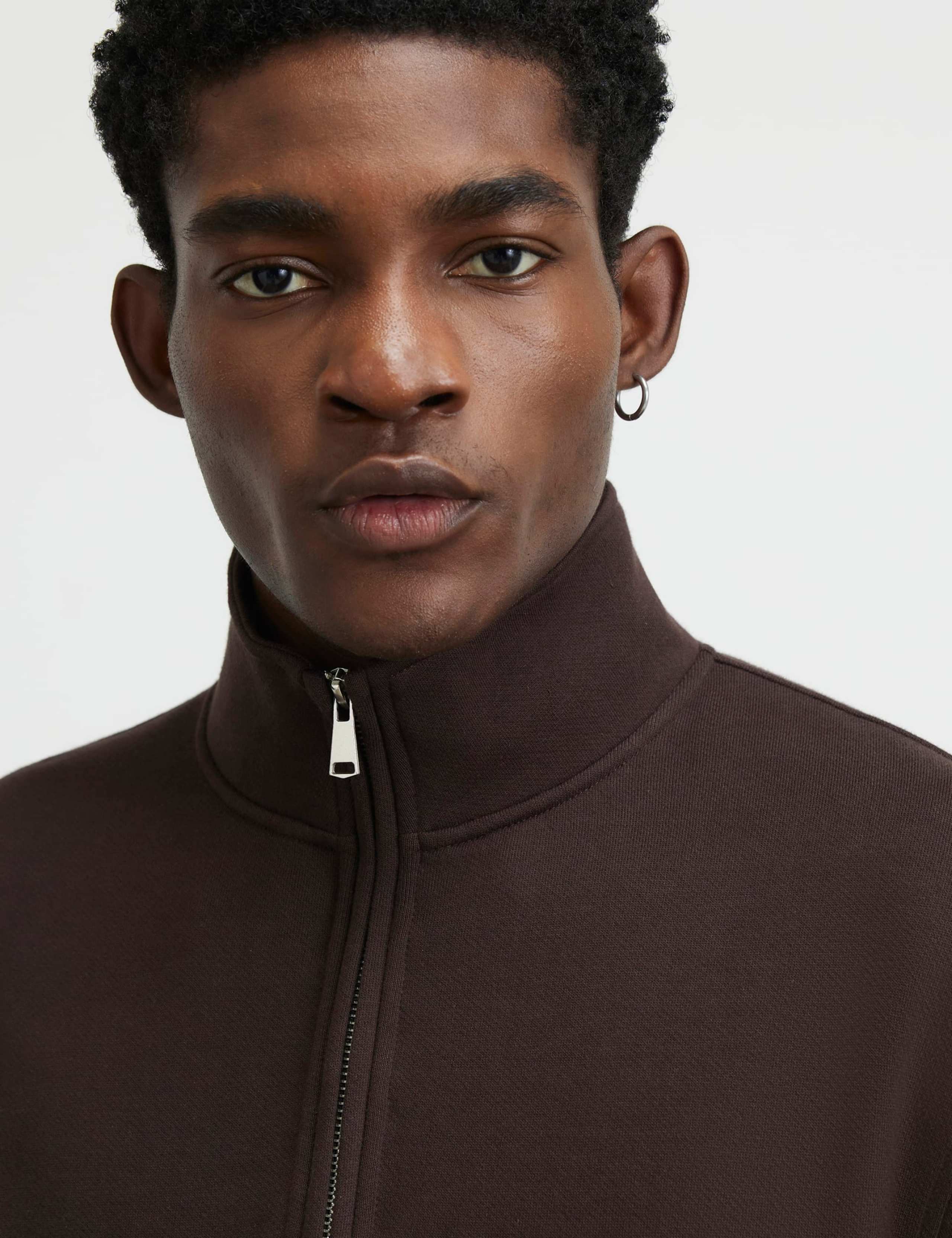 Cotton Rich Funnel Neck Half Zip Sweatshirt 3 of 6