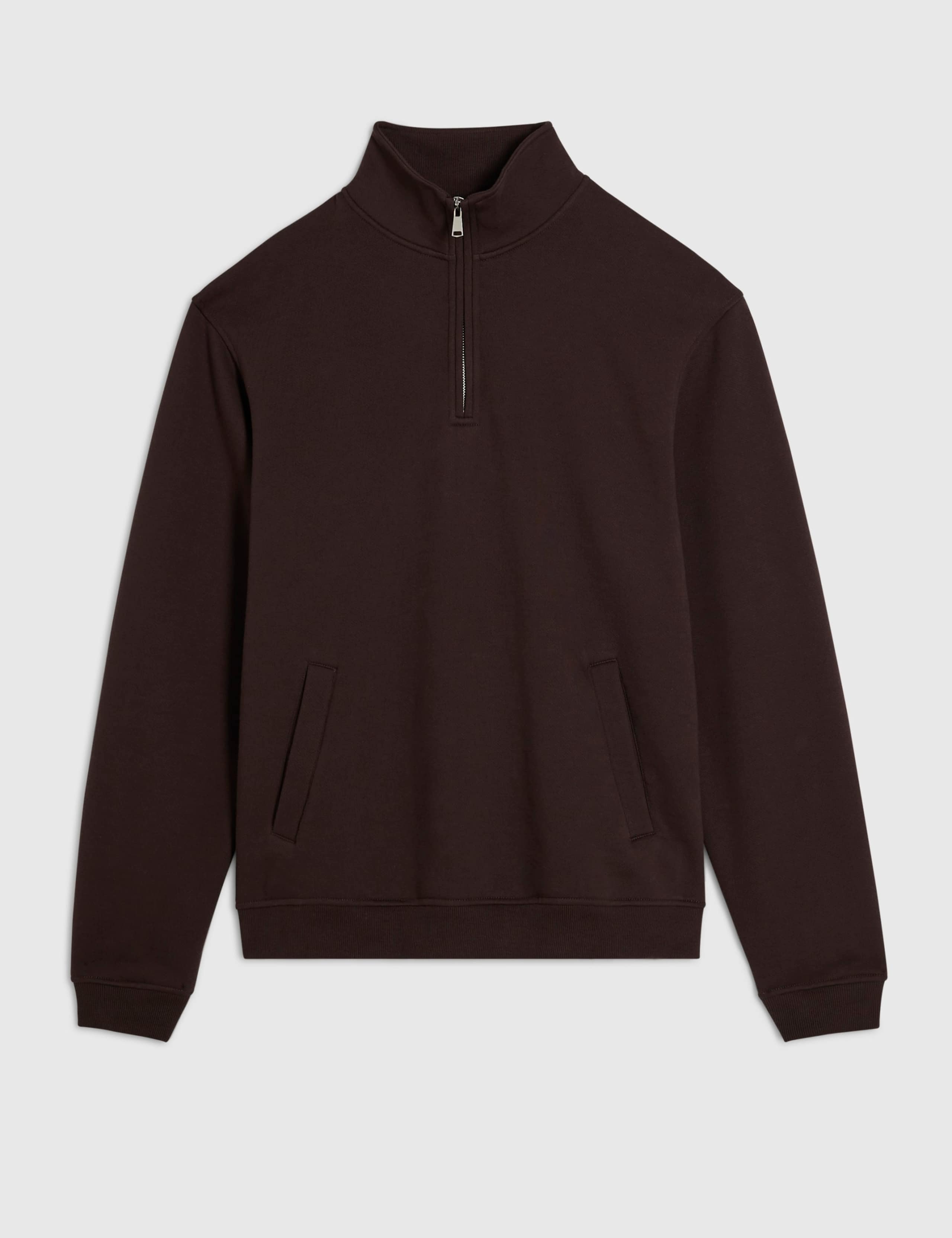 Cotton Rich Funnel Neck Half Zip Sweatshirt 6 of 6