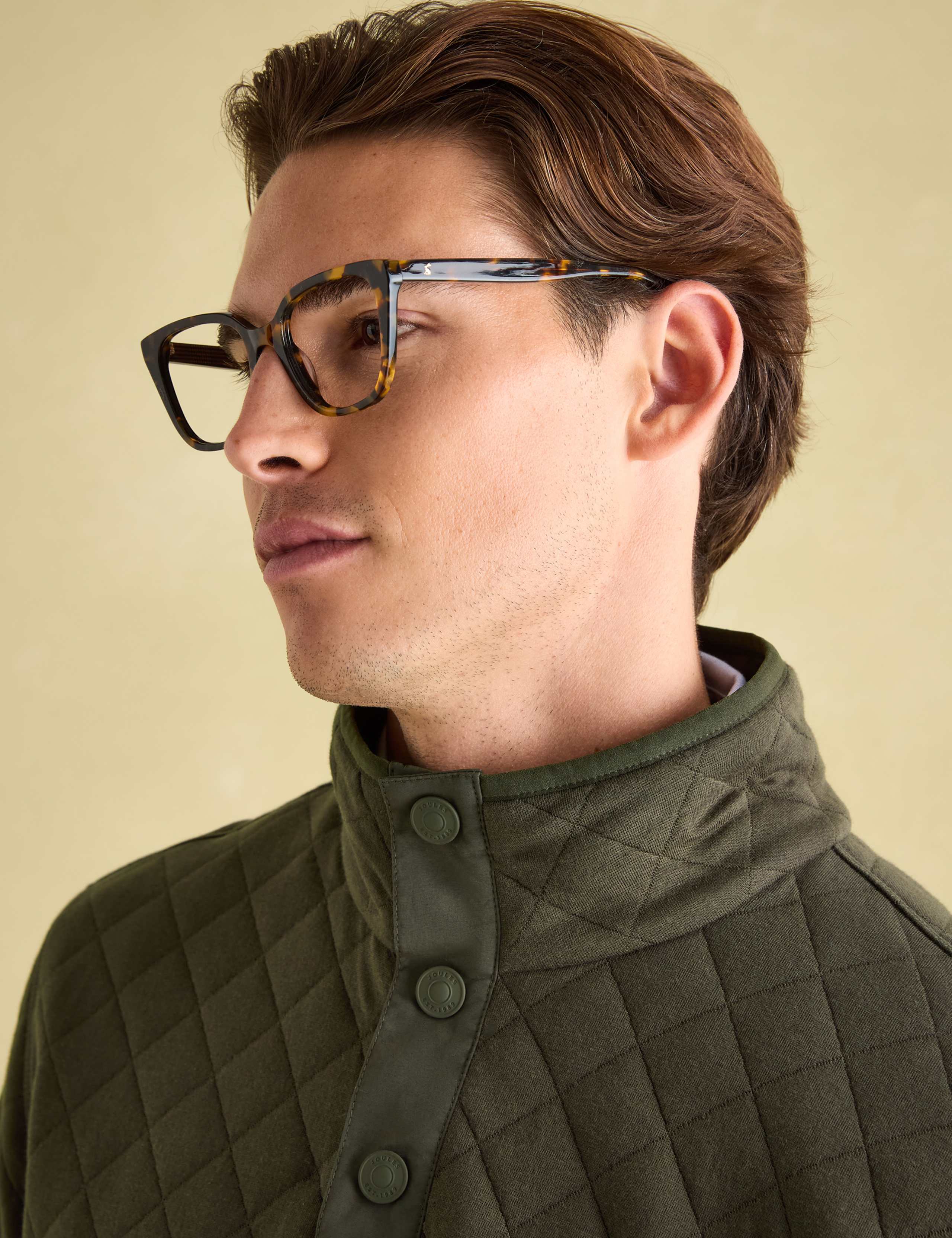 Cotton Blend Quilted Funnel Neck Sweatshirt 6 of 8