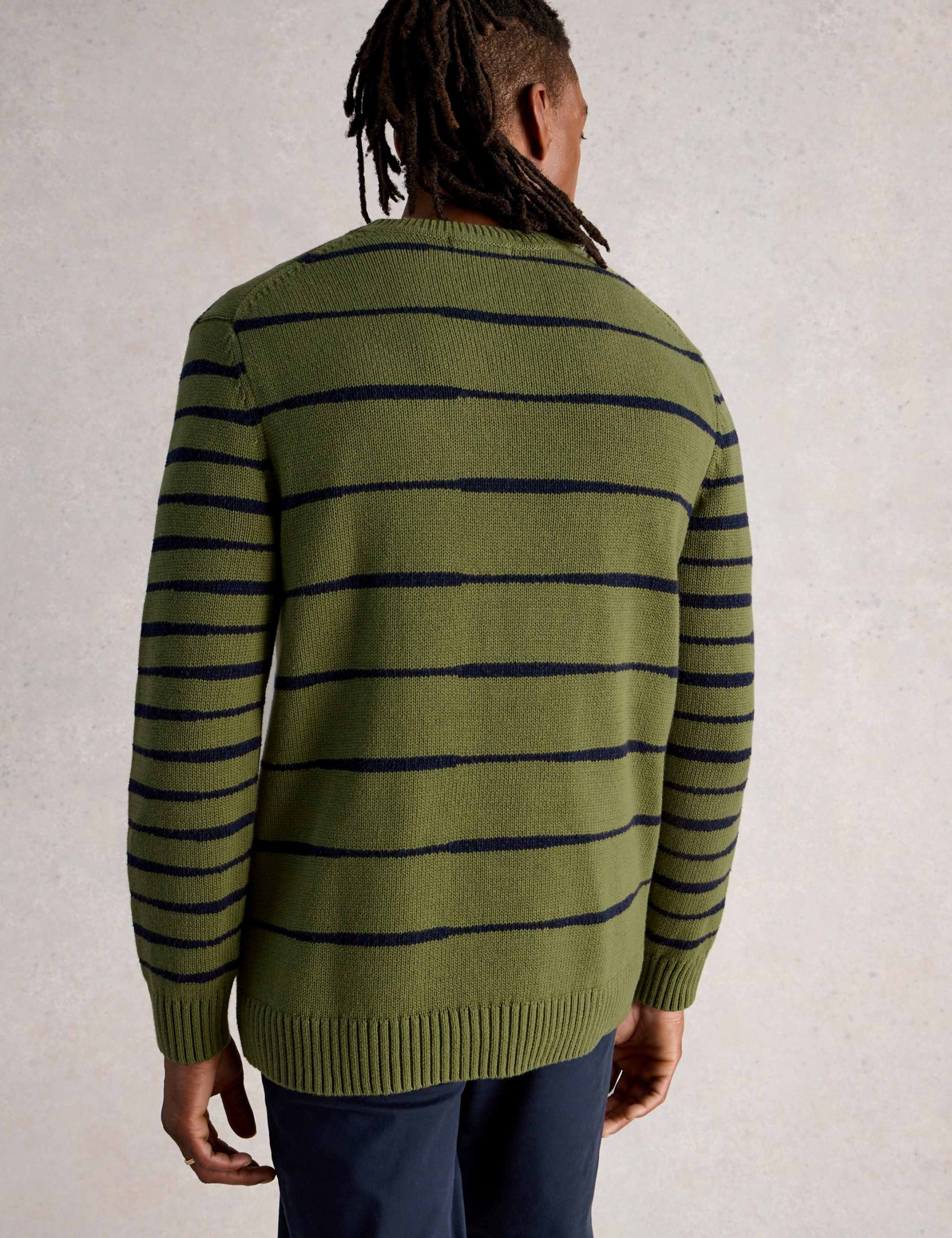 Pure Cotton Striped Crew Neck Jumper 3 of 6